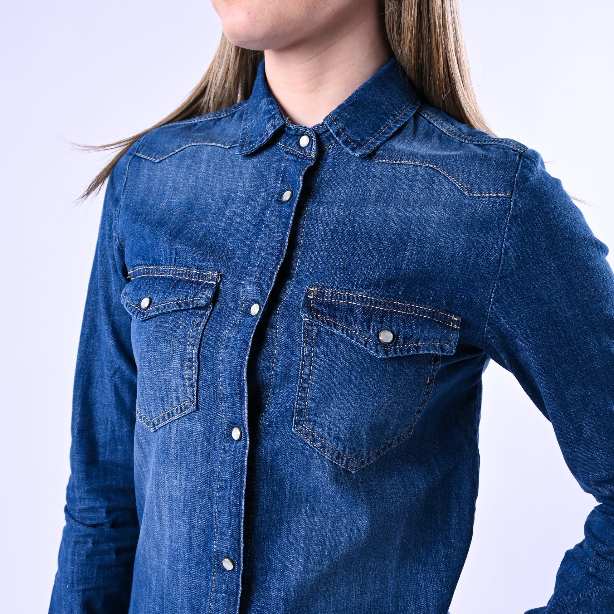 RECUPERO - CAMICIA DENIM WESTERN ART.MORA - LAVAGGIO MEDIO - Image 5