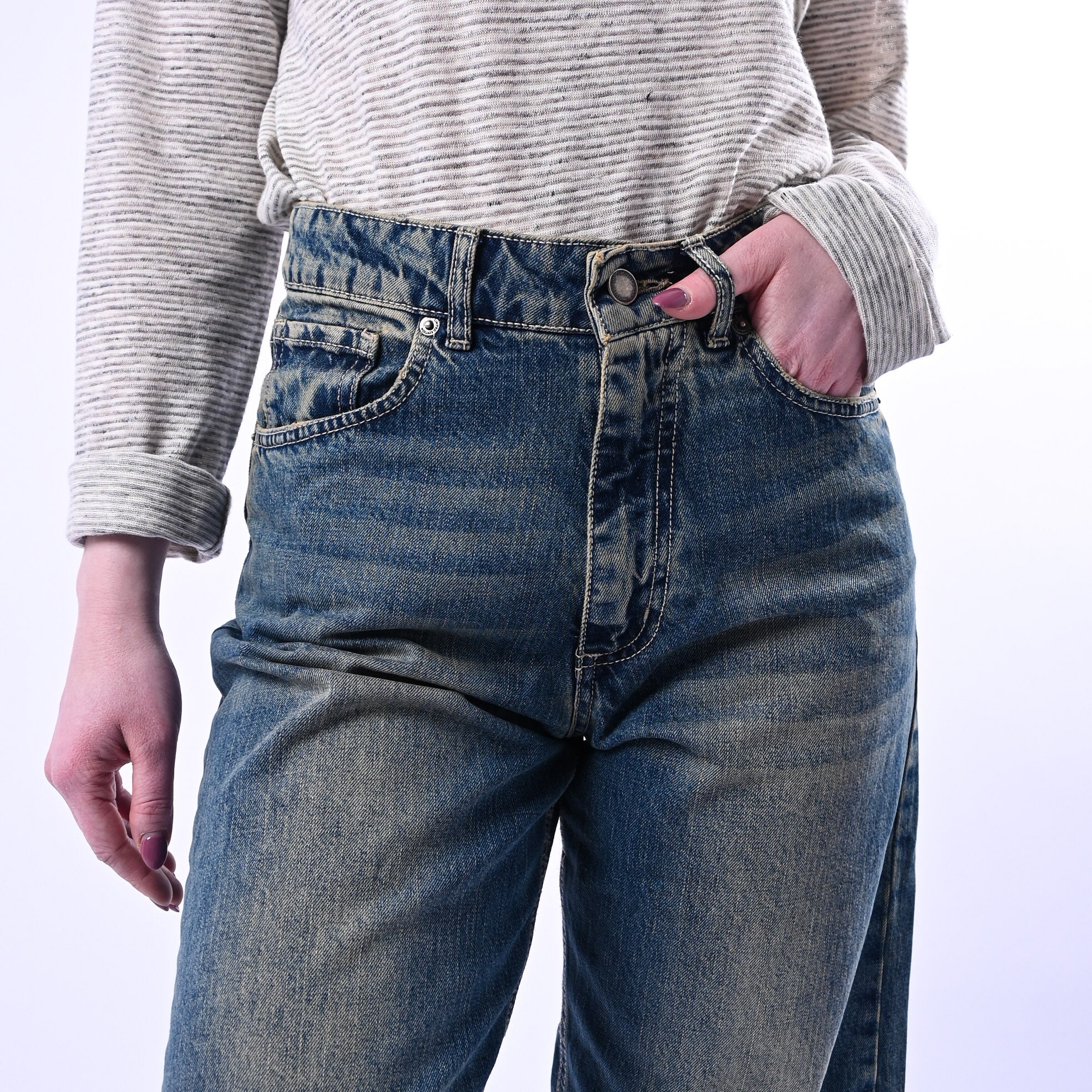 RECUPERO - JEANS STRAIGHT FERMO ART.VEGA-STN - LAVAGGIO MEDIO AL THE' - Image 4