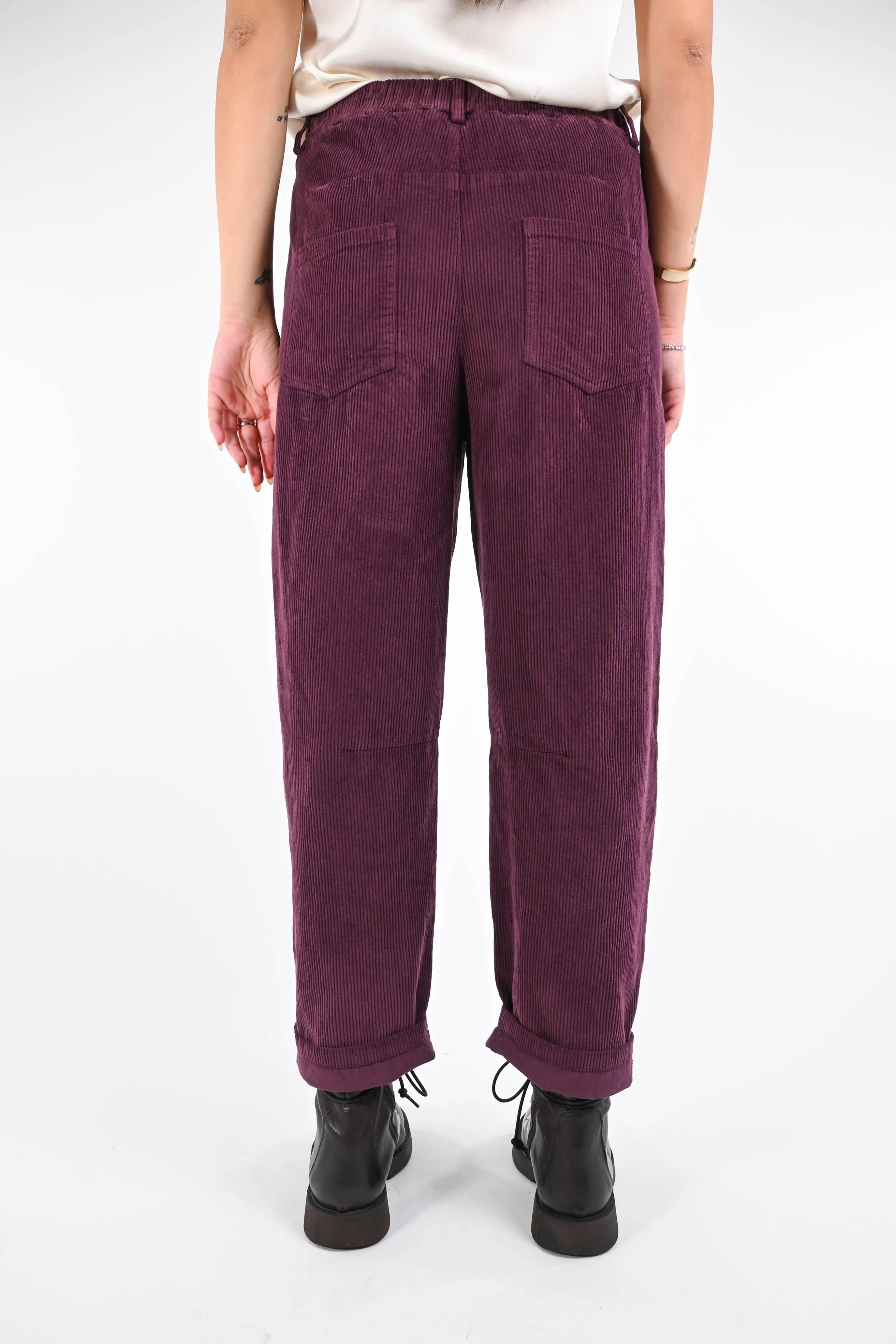 RECUPERO - PANTALONE BAGGY IN VELLUTO ART.30325/V - BORDEAUX - Image 4