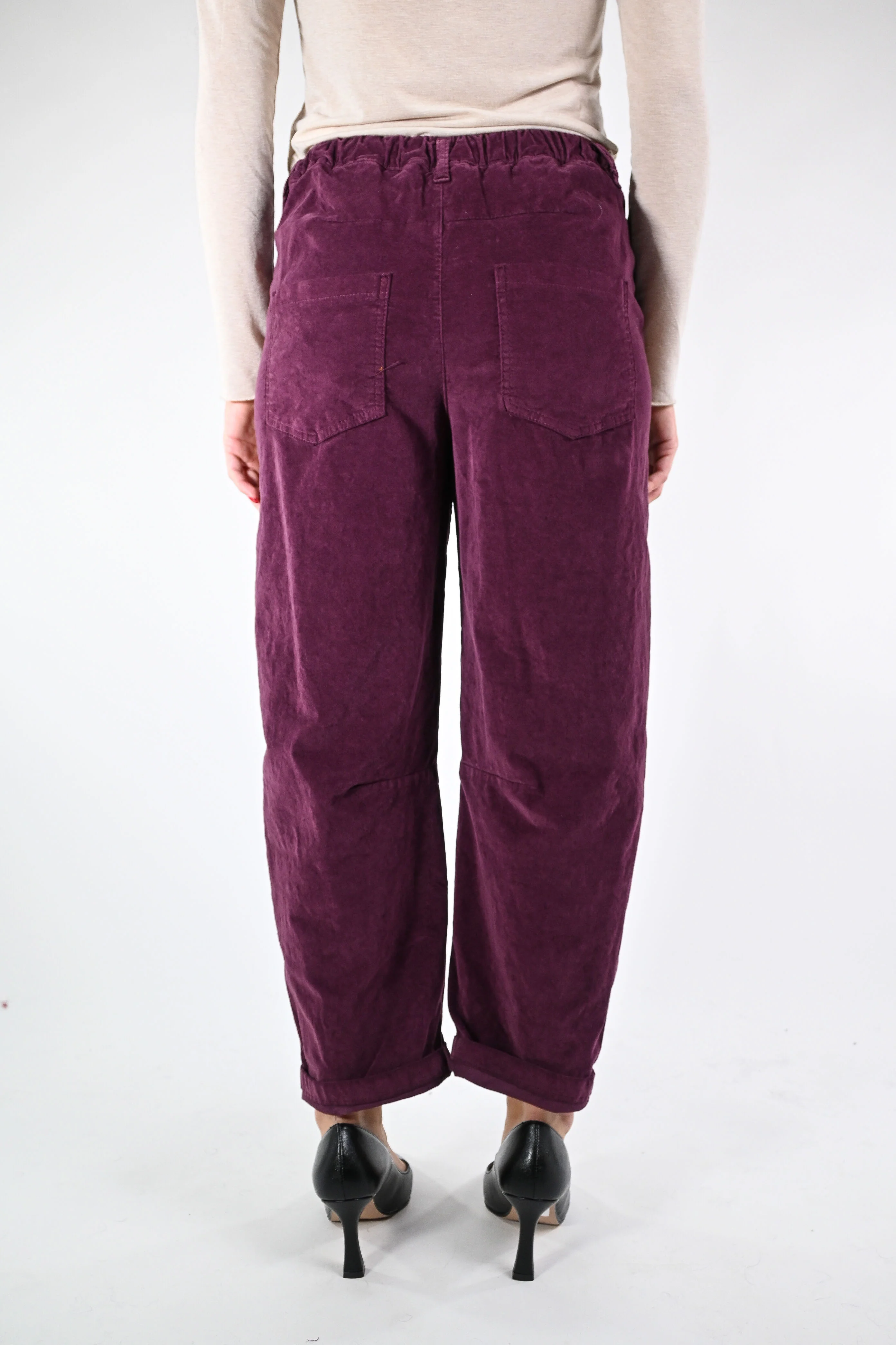 RECUPERO - PANTALONE BAGGY VELLUTO LISCIO ART.30325/L - BORDEAUX - Image 4