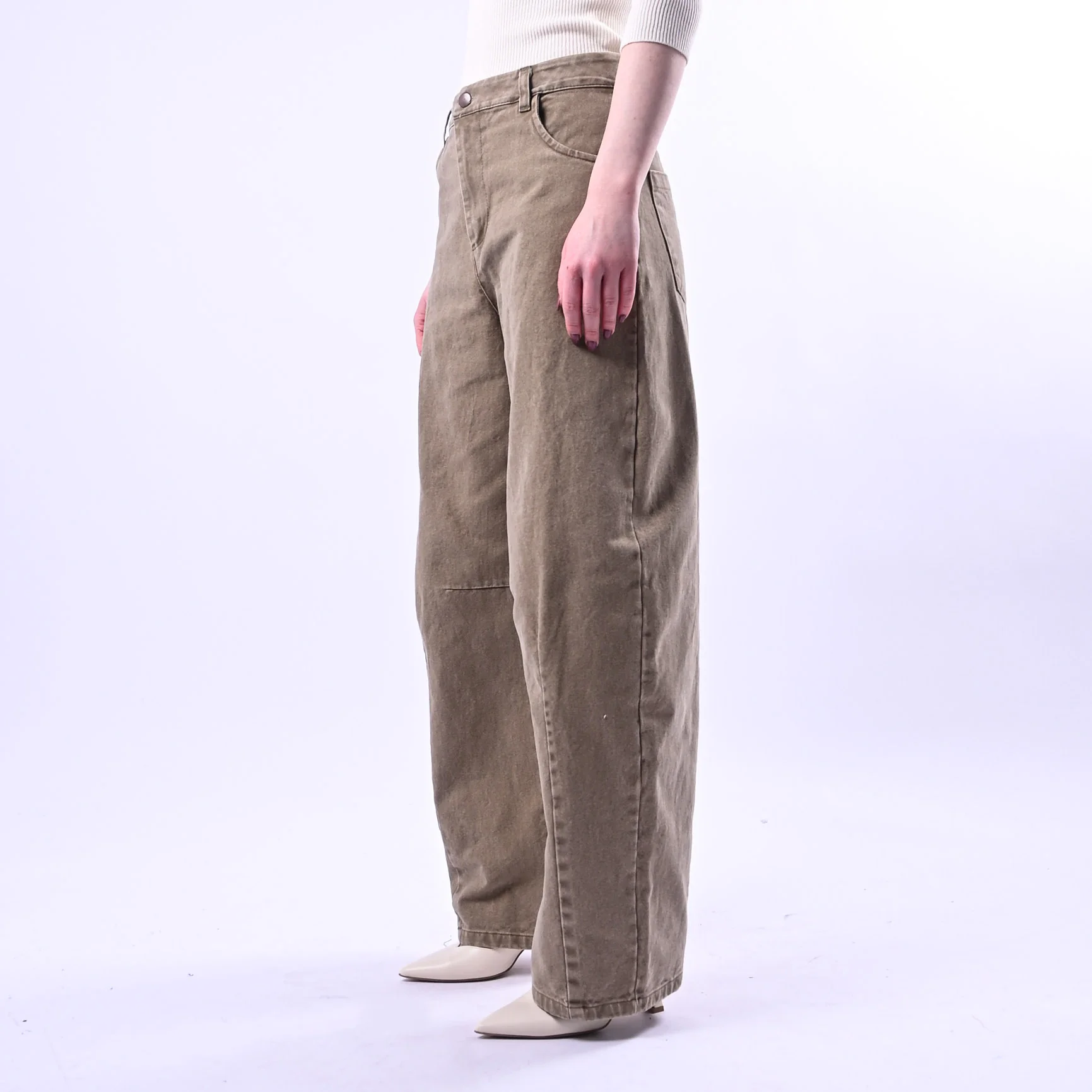 RECUPERO - PANTALONE BALLOON EDEN BULL DENIM ART.30463/B - ACID WASH CAMMELLO - Image 3