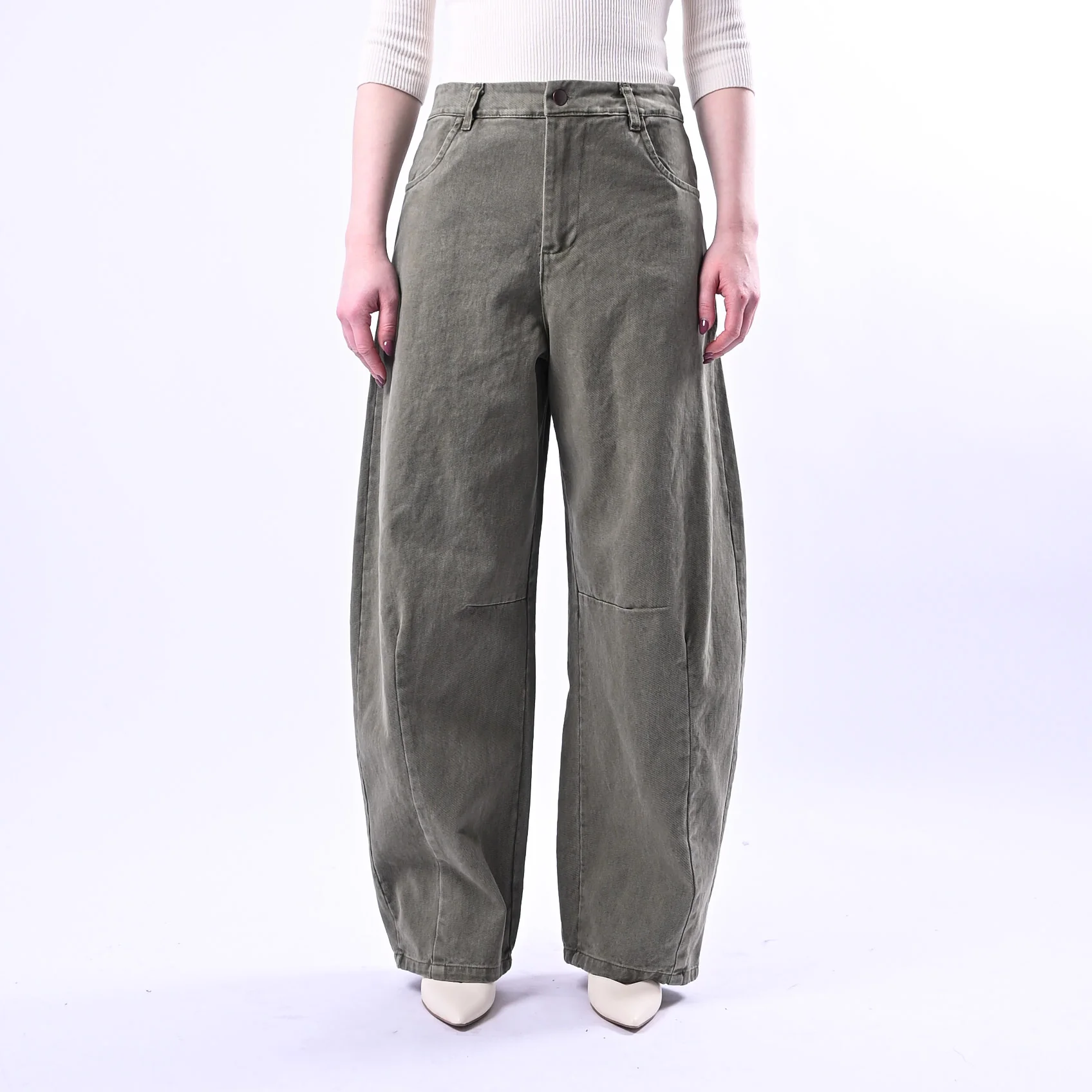 RECUPERO - PANTALONE BALLOON EDEN BULL DENIM ART.30463/B - ACID WASH VERDE - Image 2
