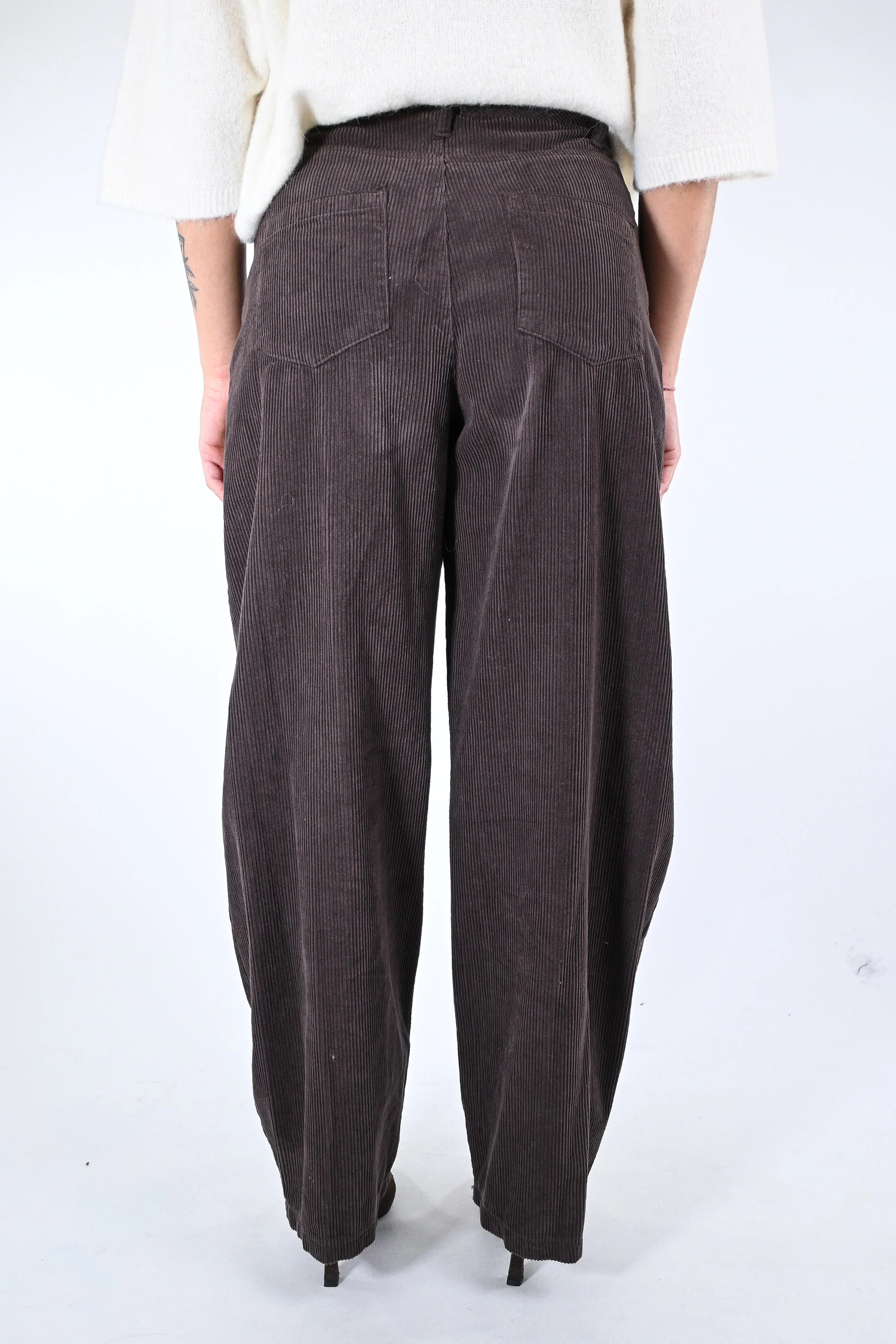 RECUPERO - PANTALONE BALLOON IN VELLUTO ART.30463/L - MORO - Image 4