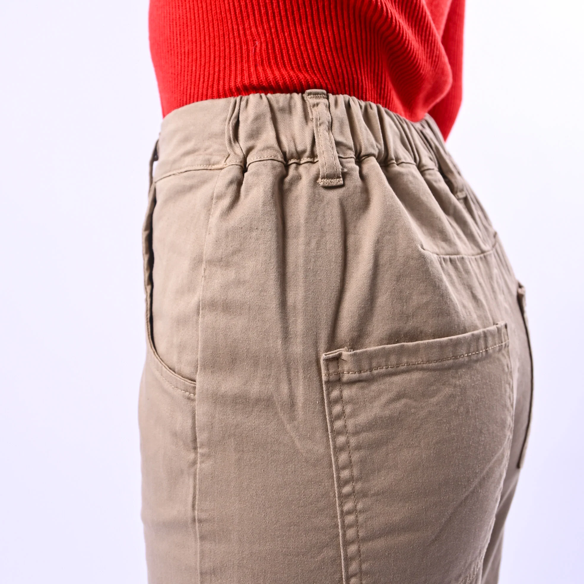 RECUPERO - PANTALONE BARREL PRETTY ELASTICO DIETRO ART.30325/G - GABARDINA BEIGE - Image 5
