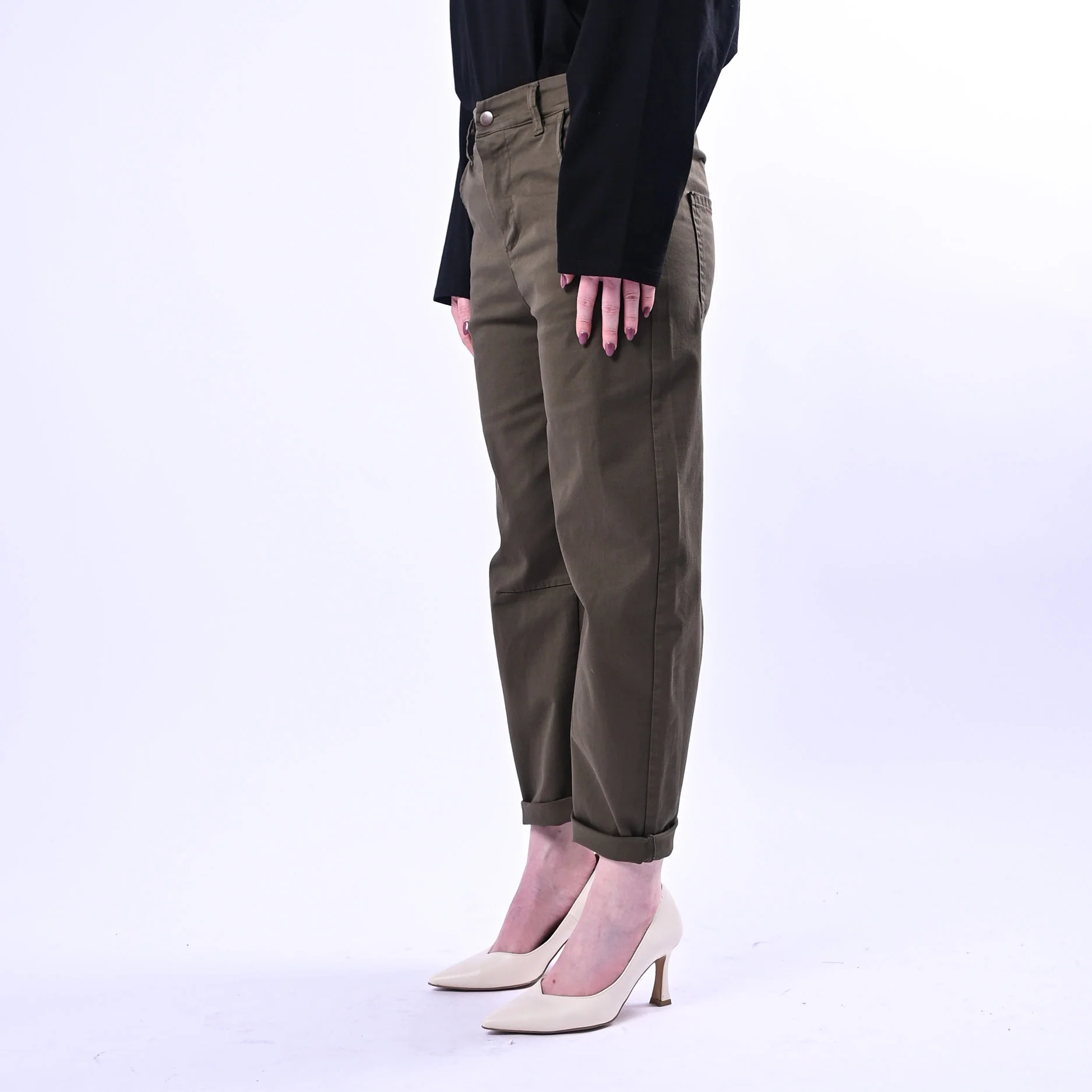 RECUPERO - PANTALONE BARREL PRETTY ELASTICO DIETRO ART.30325/G - GABARDINA MILITARE - Image 3