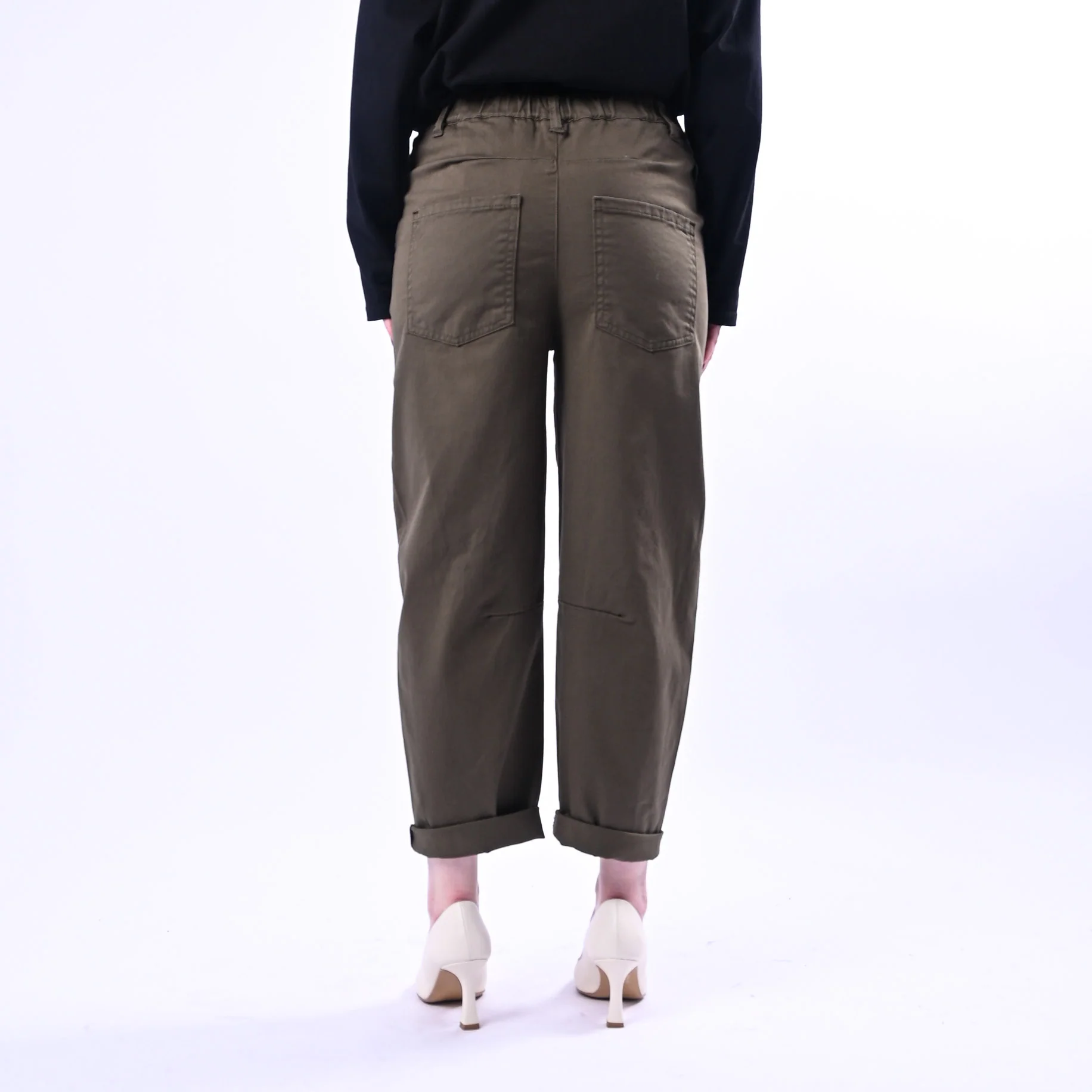 RECUPERO - PANTALONE BARREL PRETTY ELASTICO DIETRO ART.30325/G - GABARDINA MILITARE - Image 4