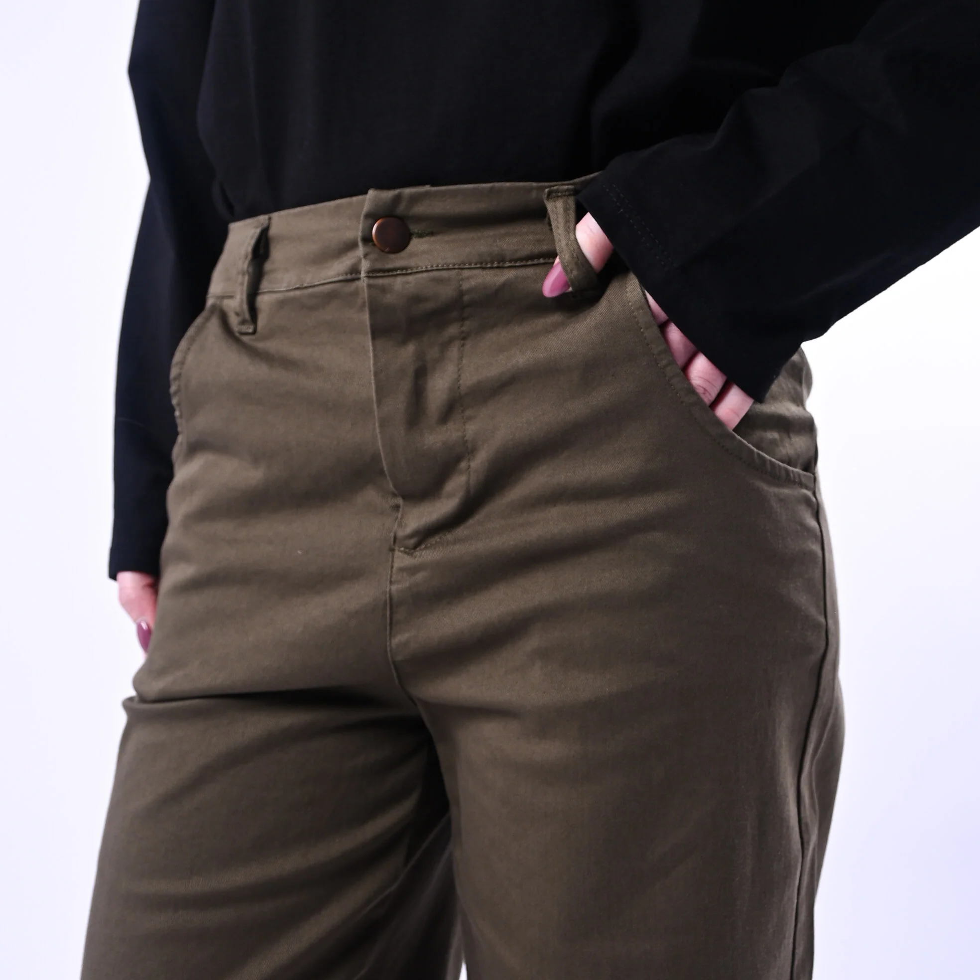 RECUPERO - PANTALONE BARREL PRETTY ELASTICO DIETRO ART.30325/G - GABARDINA MILITARE - Image 5