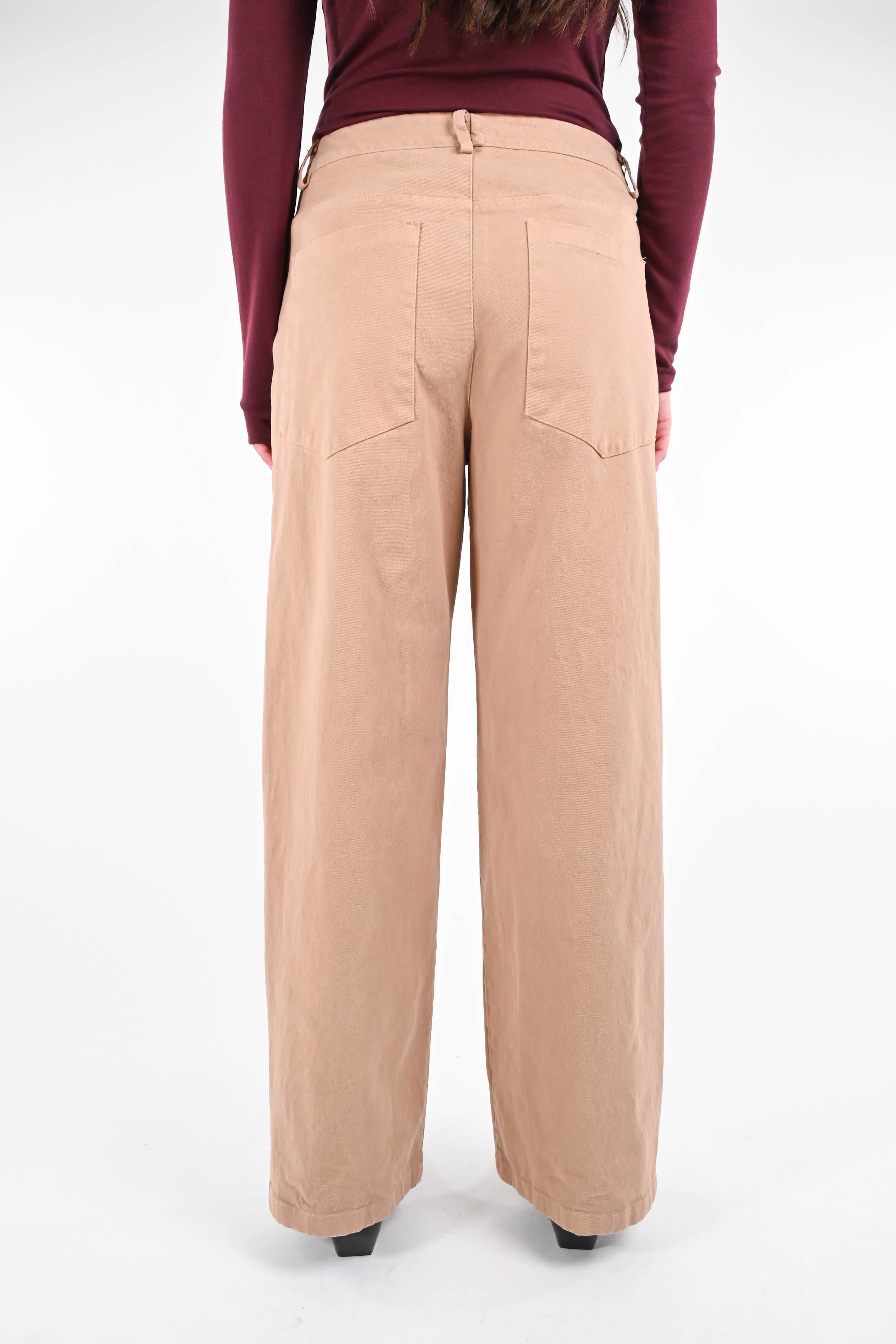 RECUPERO - PANTALONE WIDE LEG IN GABARDINA ART.30464 - BEIGE - Image 4