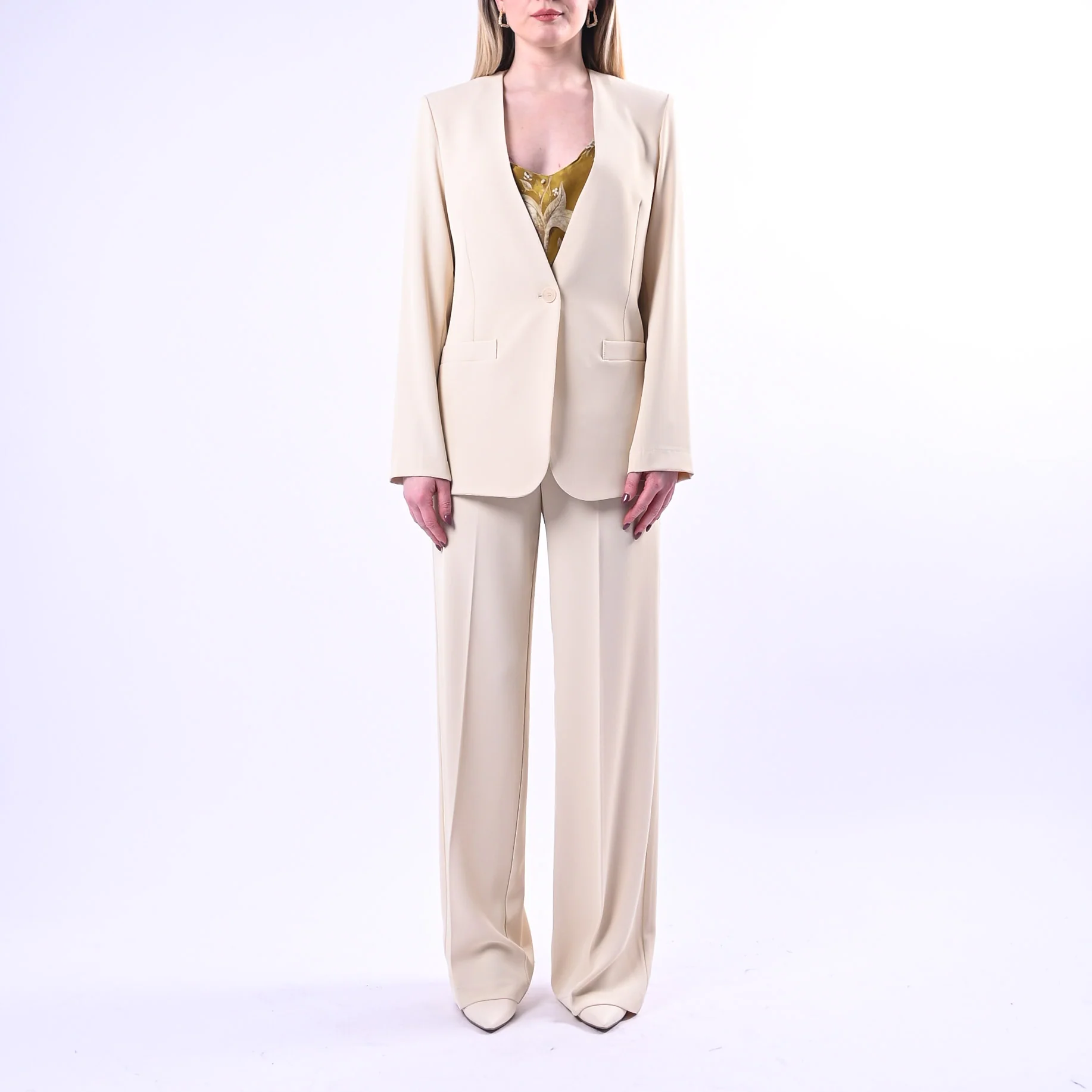 SOUVENIR - COMPLETO FLUIDO GIACCA+PANTALONE ART.W39S1200 - CREMA - Image 3
