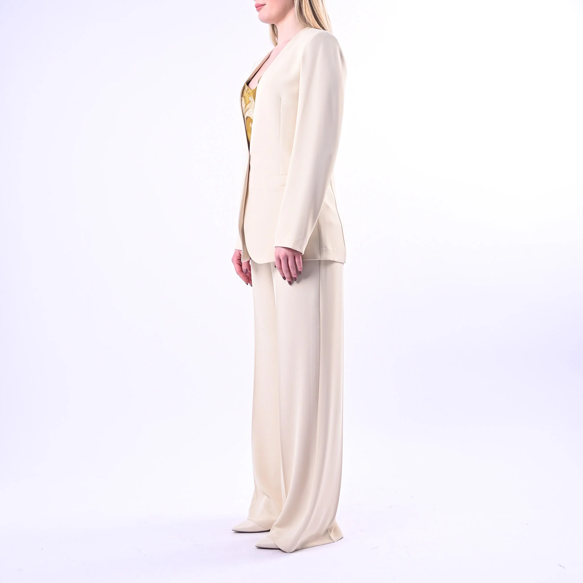 SOUVENIR - COMPLETO FLUIDO GIACCA+PANTALONE ART.W39S1200 - CREMA - Image 4