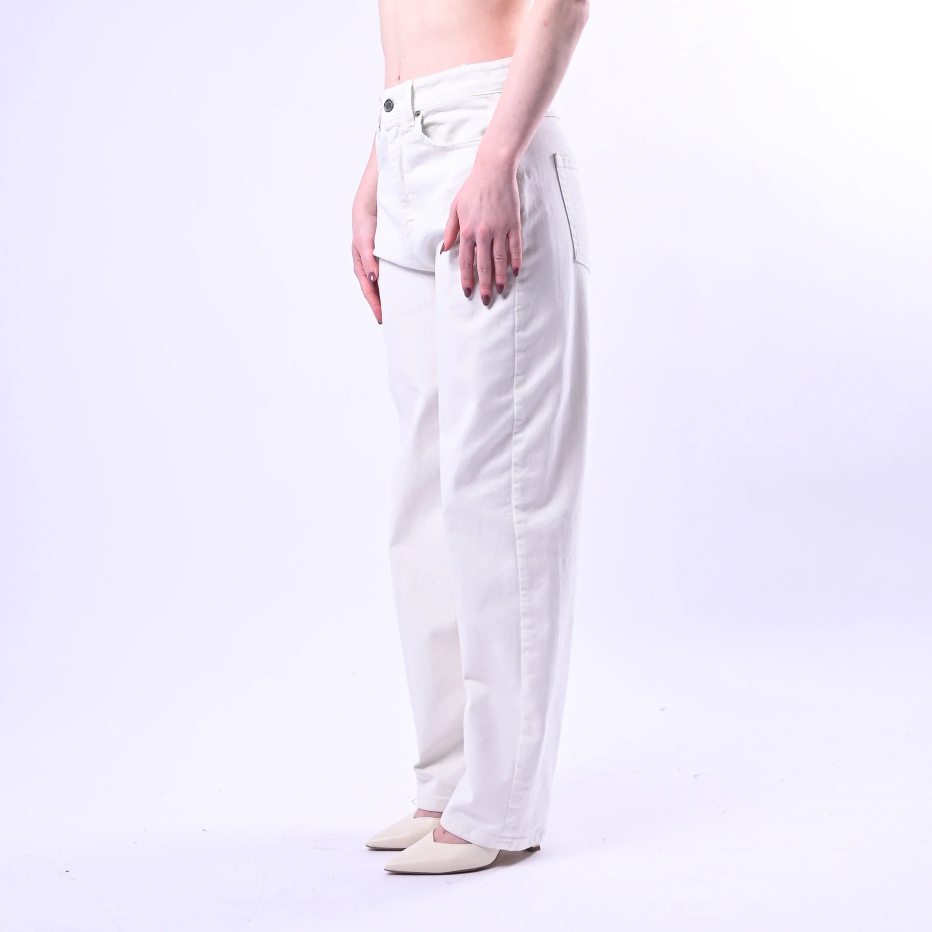 SOUVENIR PRIVE' - JEANS TAMARA BAGGY IN BULL DENIM ART.C39S0026 - LATTE - Image 3