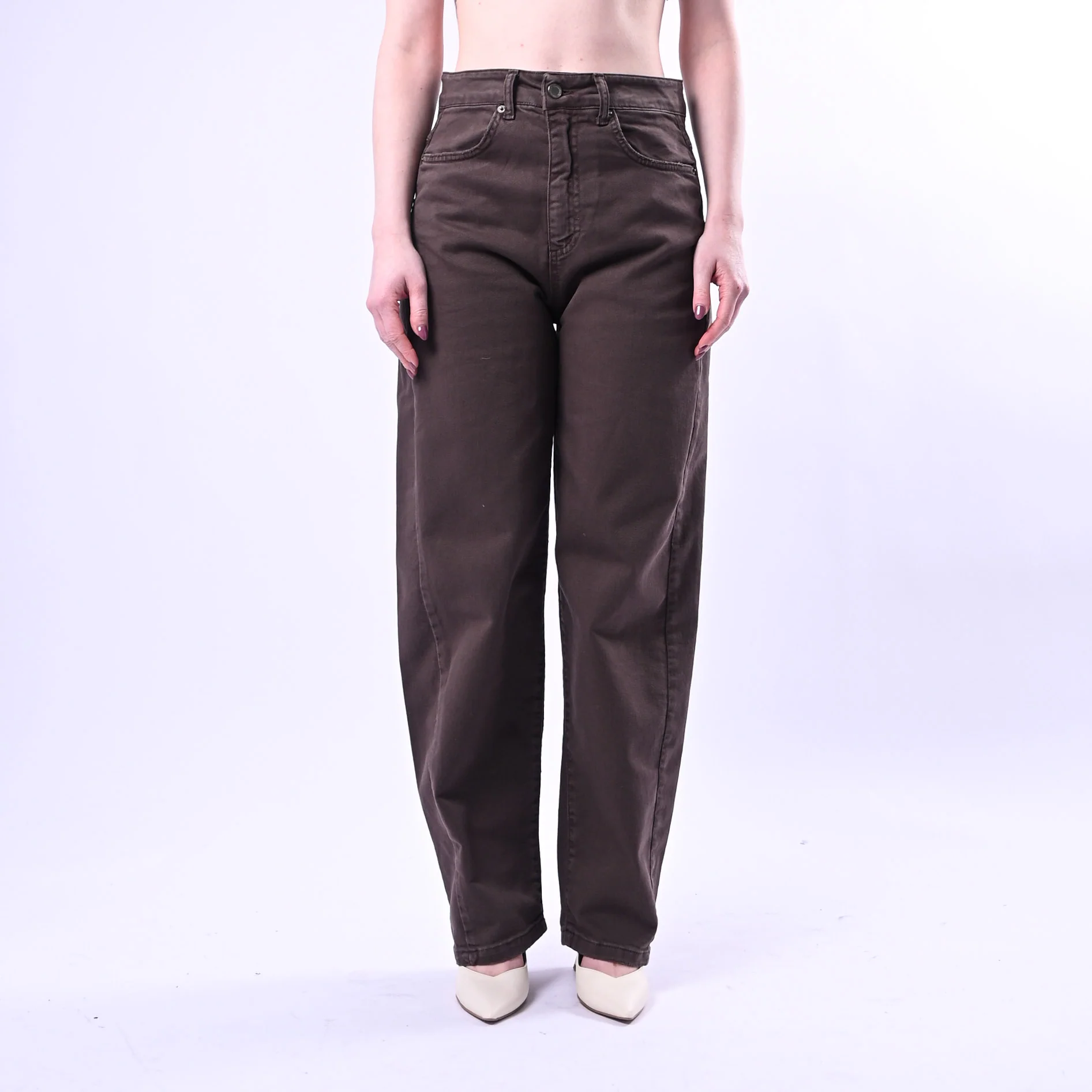 SOUVENIR PRIVE' - JEANS TAMARA BAGGY IN BULL DENIM ART.C39S0026 - MORO - Image 2