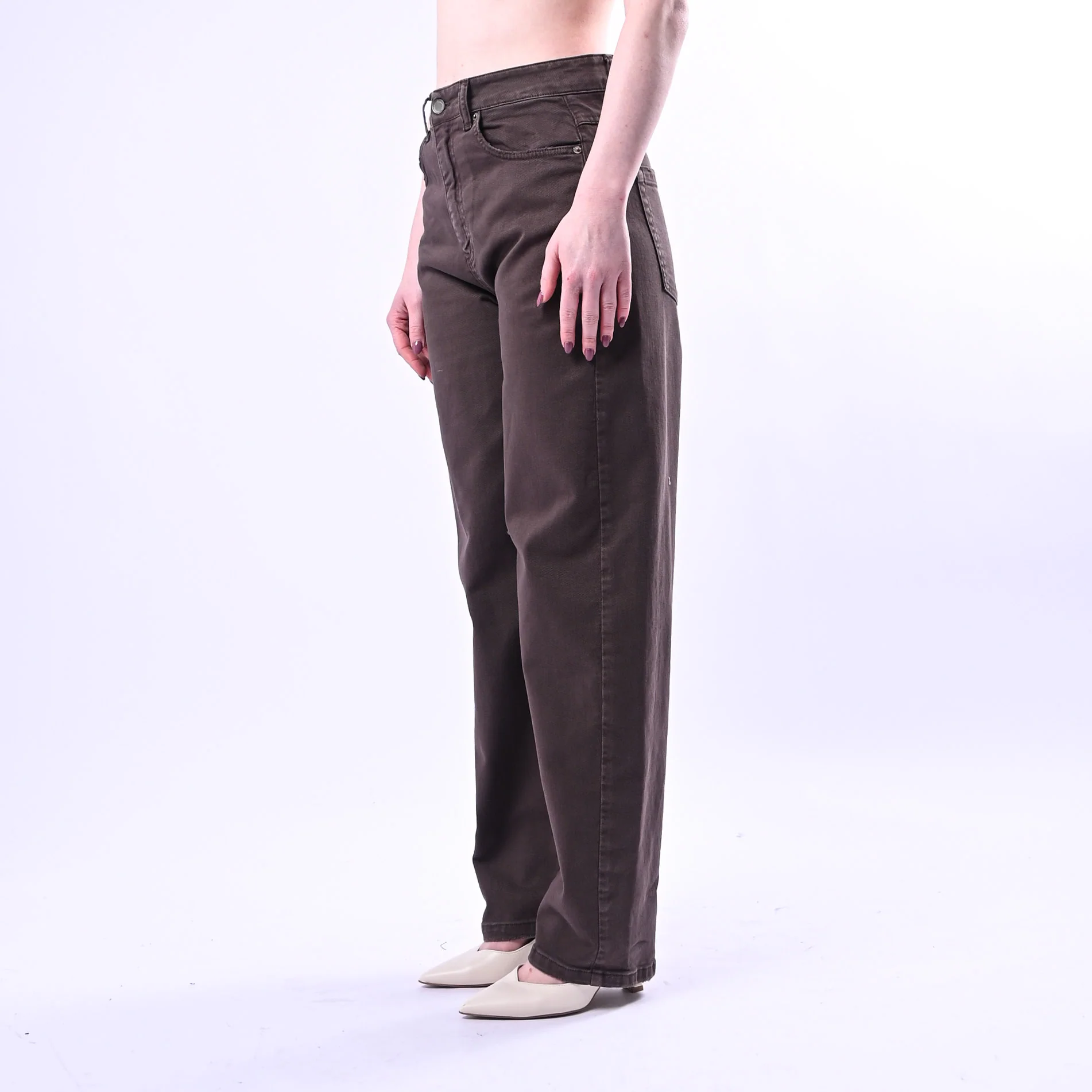 SOUVENIR PRIVE' - JEANS TAMARA BAGGY IN BULL DENIM ART.C39S0026 - MORO - Image 3