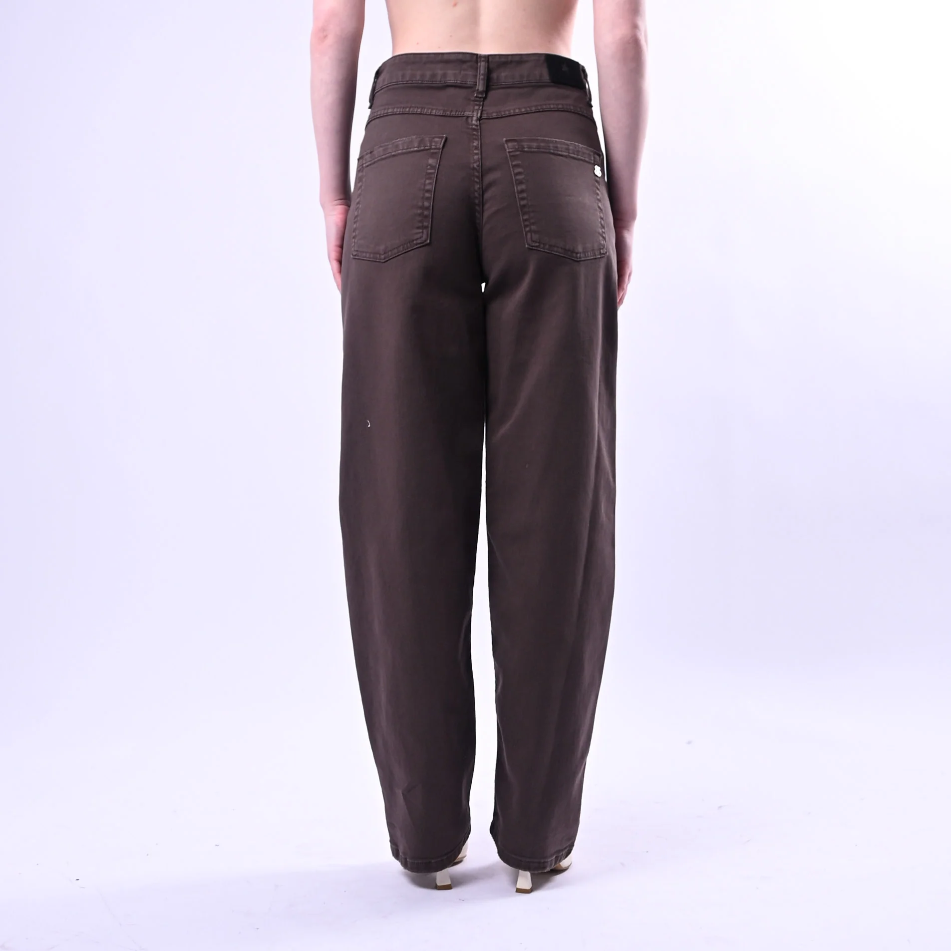 SOUVENIR PRIVE' - JEANS TAMARA BAGGY IN BULL DENIM ART.C39S0026 - MORO - Image 4