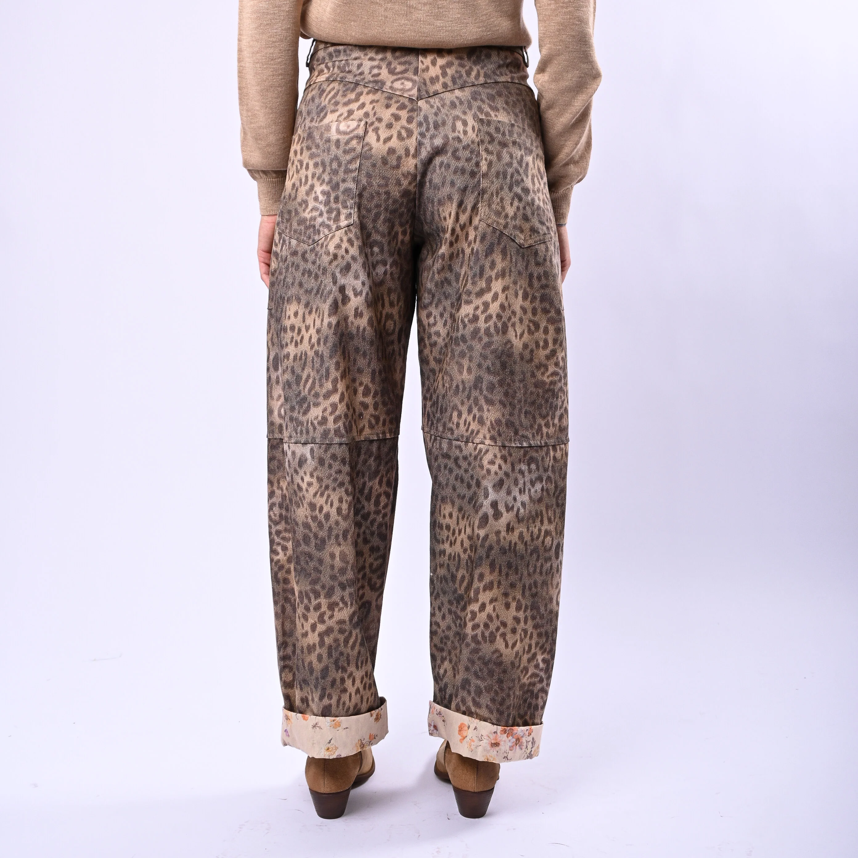 SOUVENIR - PANTALONE BARREL FLUIDO ART.D39N0557 - MACULATO - Image 3