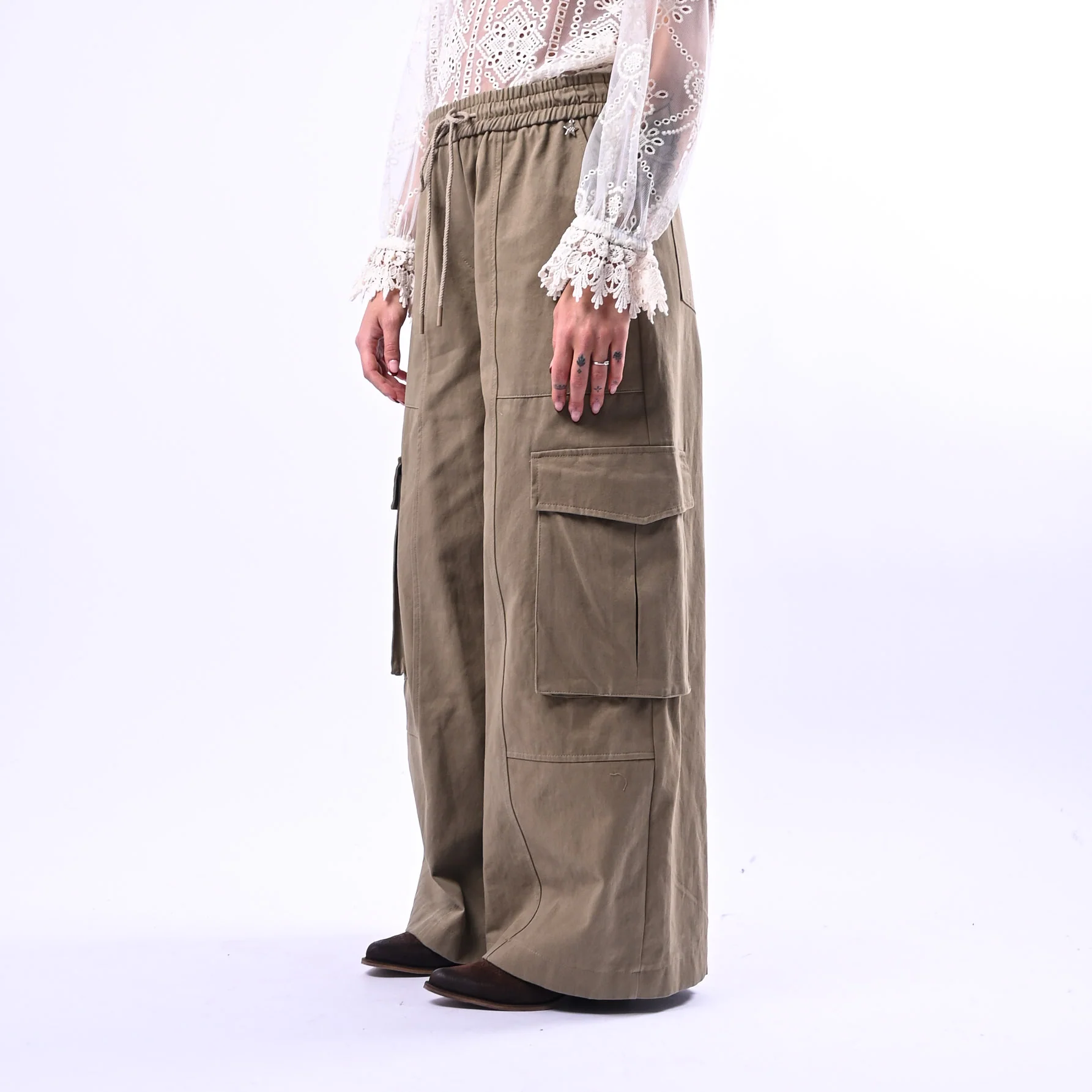 SOUVENIR - PANTALONE CARGO CON COULISSE ART.M39F0550 - COLONIALE - Image 3