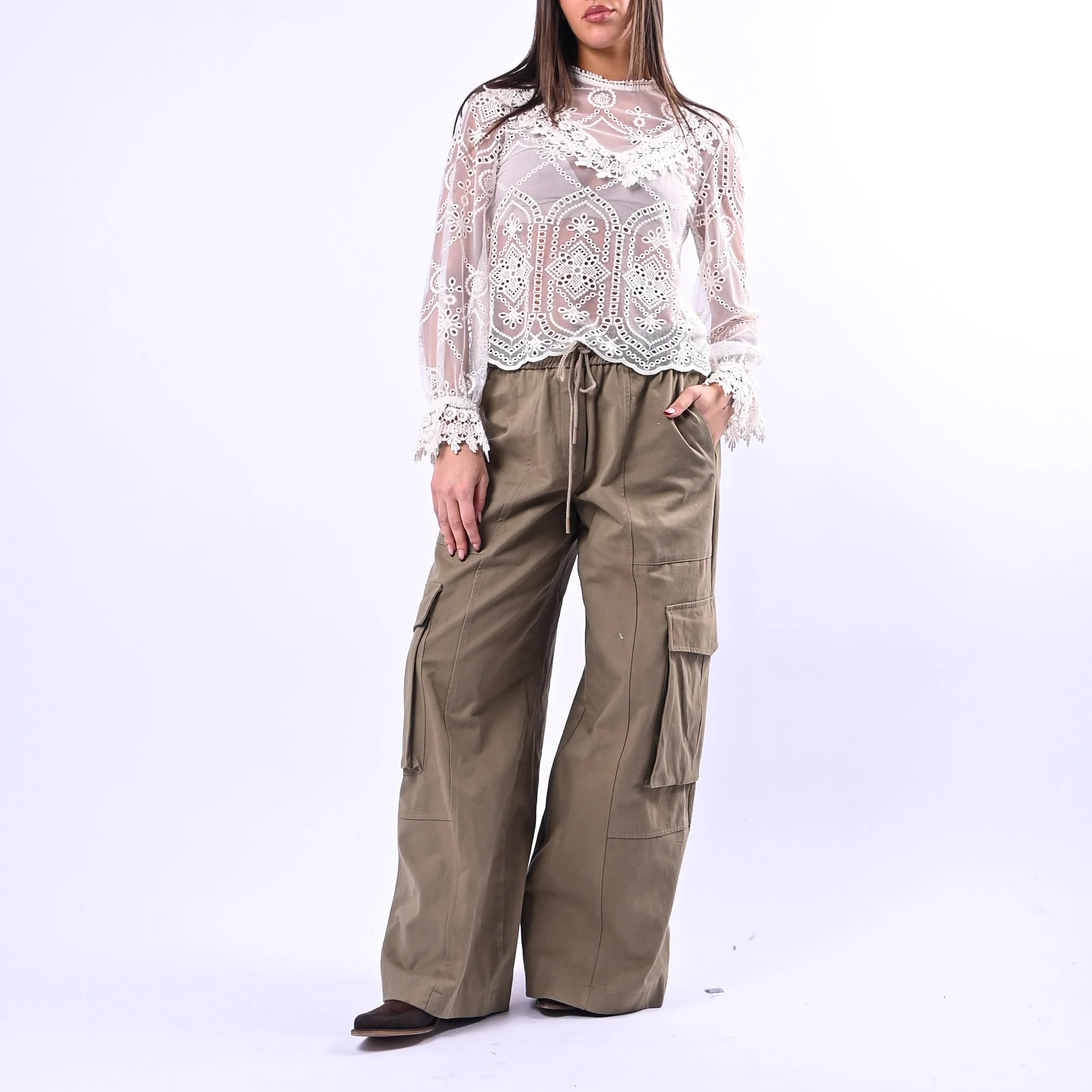 SOUVENIR - PANTALONE CARGO CON COULISSE ART.M39F0550 - COLONIALE - Image 7