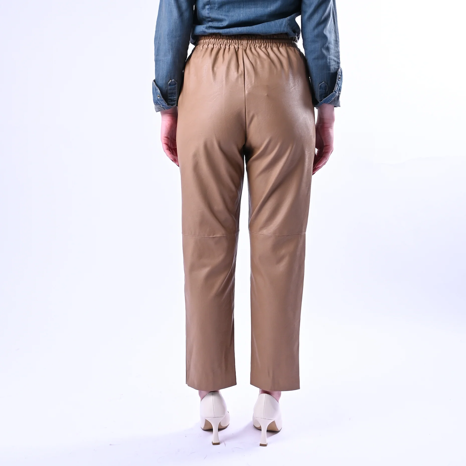 SOUVENIR - PANTALONE COULISSE ECOPELLE ART.S39M0800 - CAMMELLO - Image 4