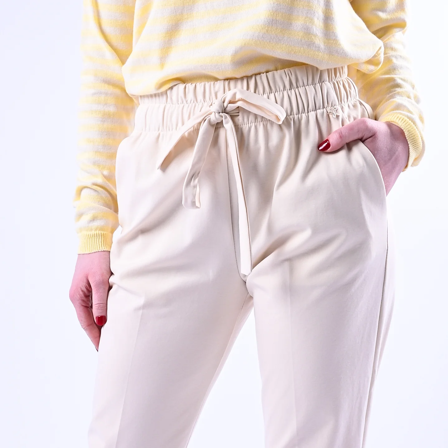 SOUVENIR - PANTALONE COULISSE PUNTO MILANO ART.M39F0546 - BURRO - Image 5