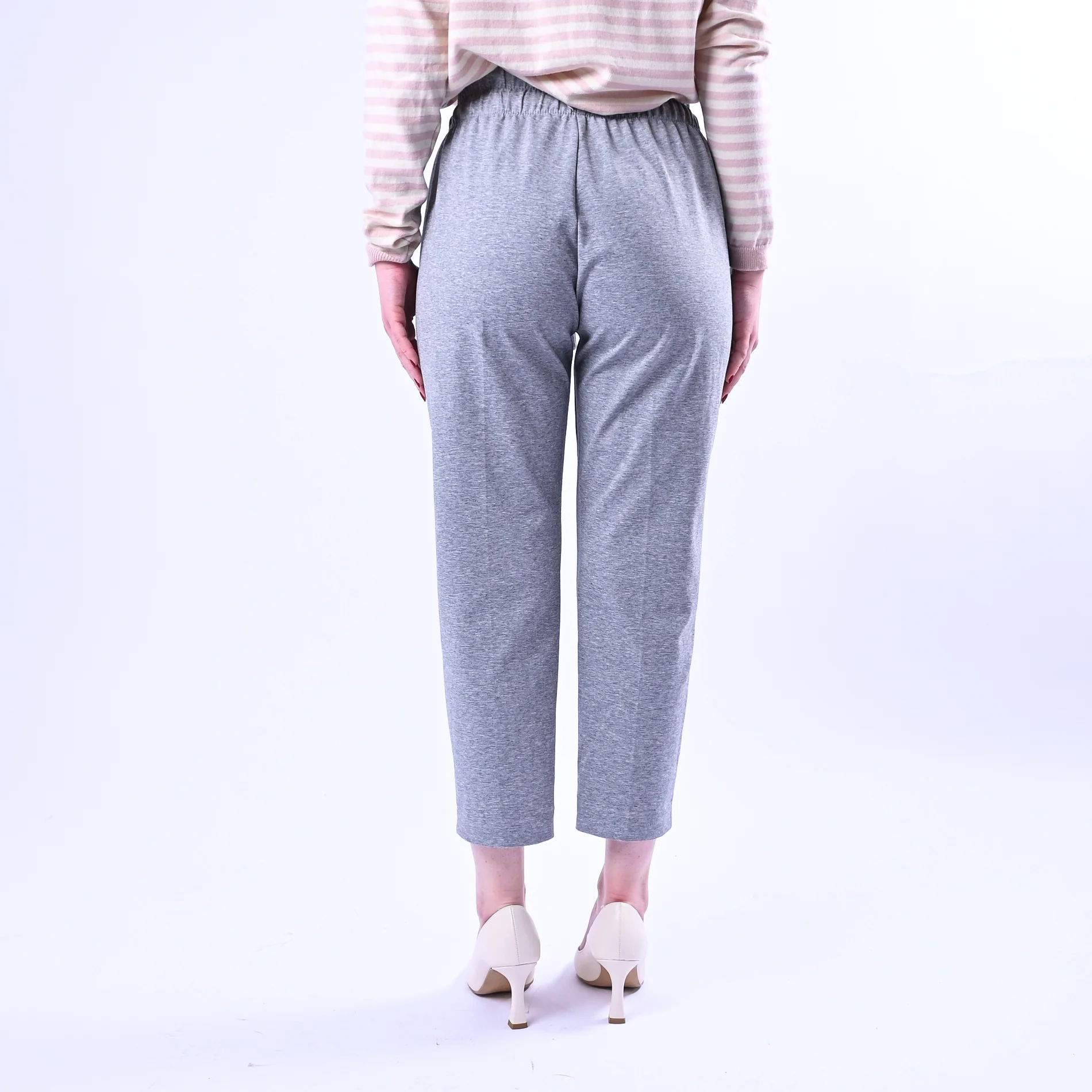 SOUVENIR - PANTALONE COULISSE PUNTO MILANO ART.M39F0546 - GRIGIO - Image 4