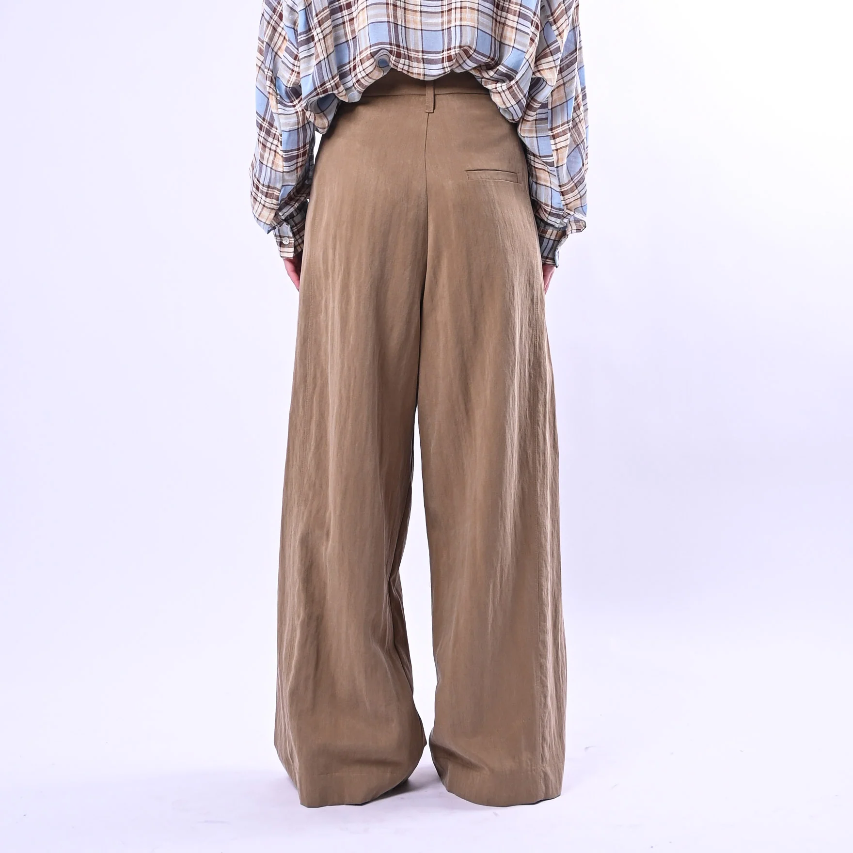 SOUVENIR - PANTALONE PALAZZO IN LYOCELL ART.M39F1074 - CAMMELLO - Image 4