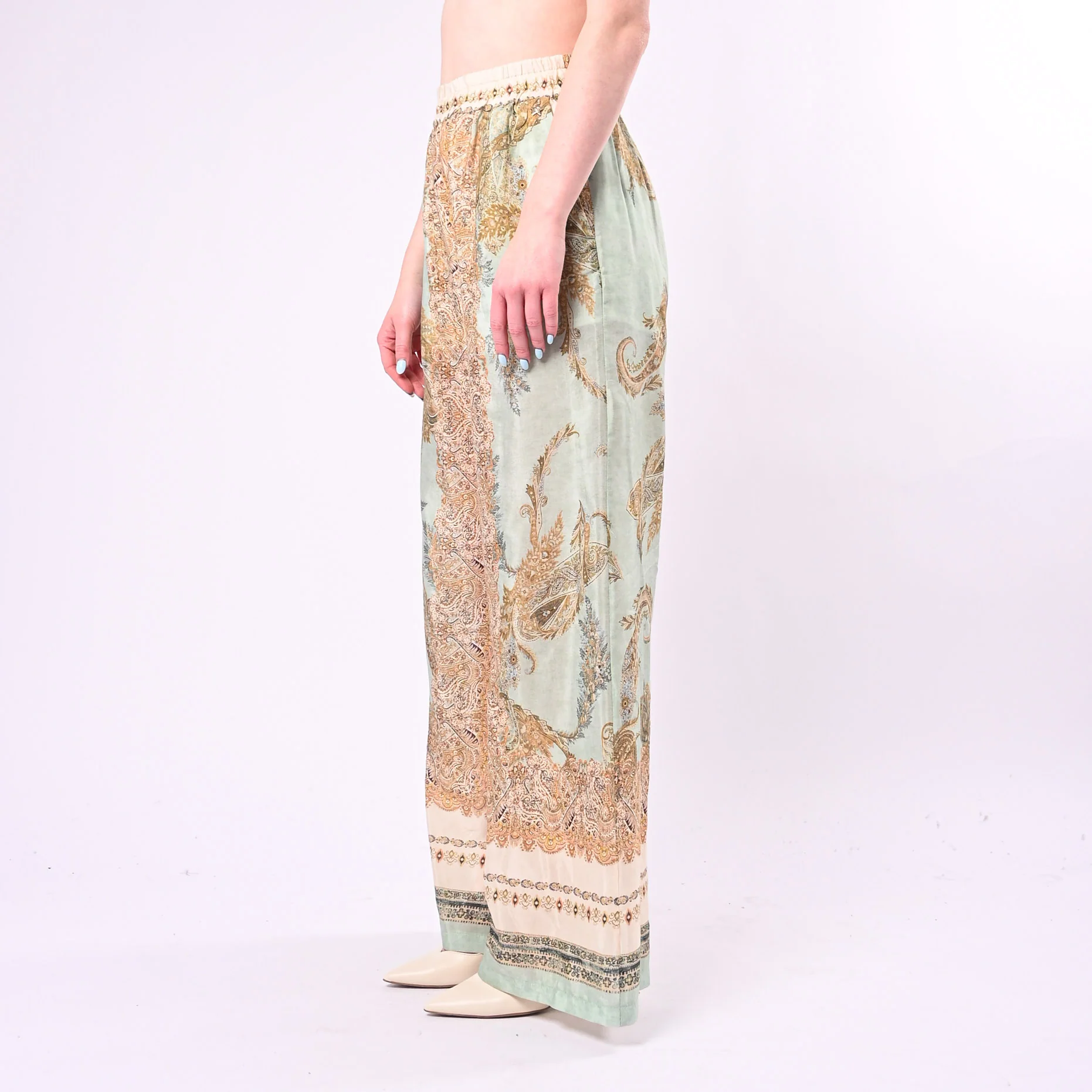 SOUVENIR - PANTALONE VISCOSA  PALAZZO DAMASCATO ART.M39F1700/F - FANTASIA - Image 3