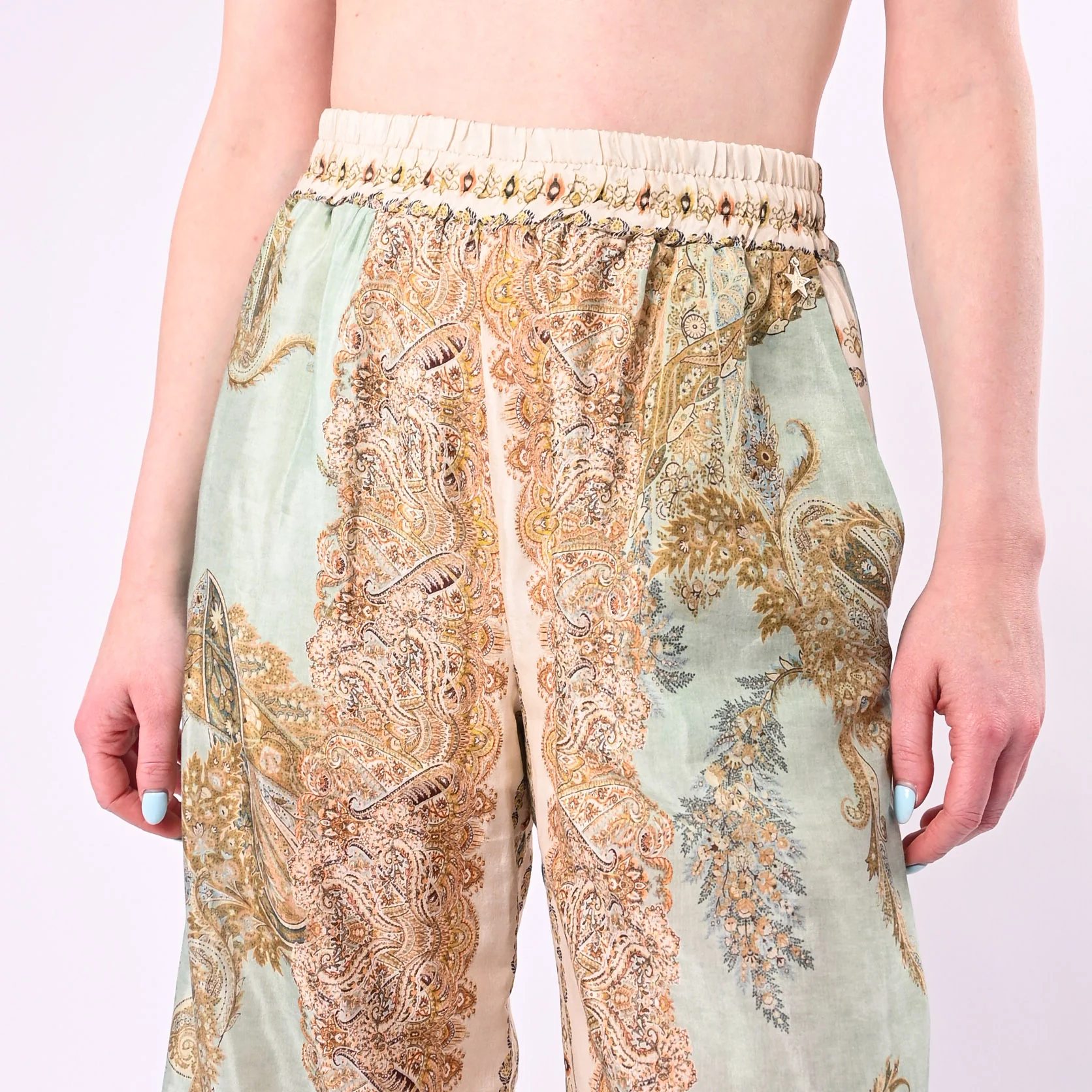 SOUVENIR - PANTALONE VISCOSA  PALAZZO DAMASCATO ART.M39F1700/F - FANTASIA - Image 5