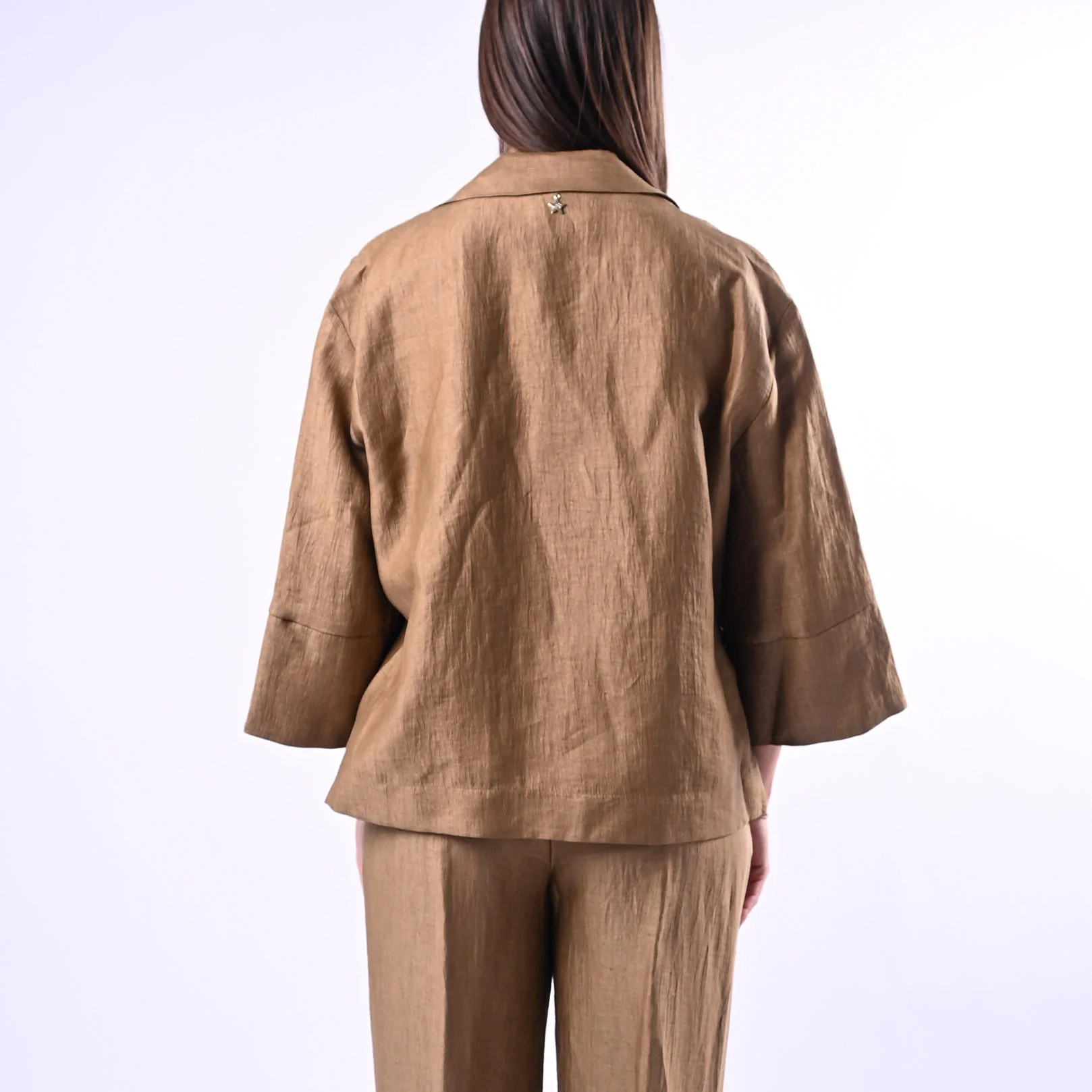 SOUVENIR PRIVE' - BLUSA A SCATOLA IN SHANTUNG ART.W39S0250 - BISCOTTO - Image 5