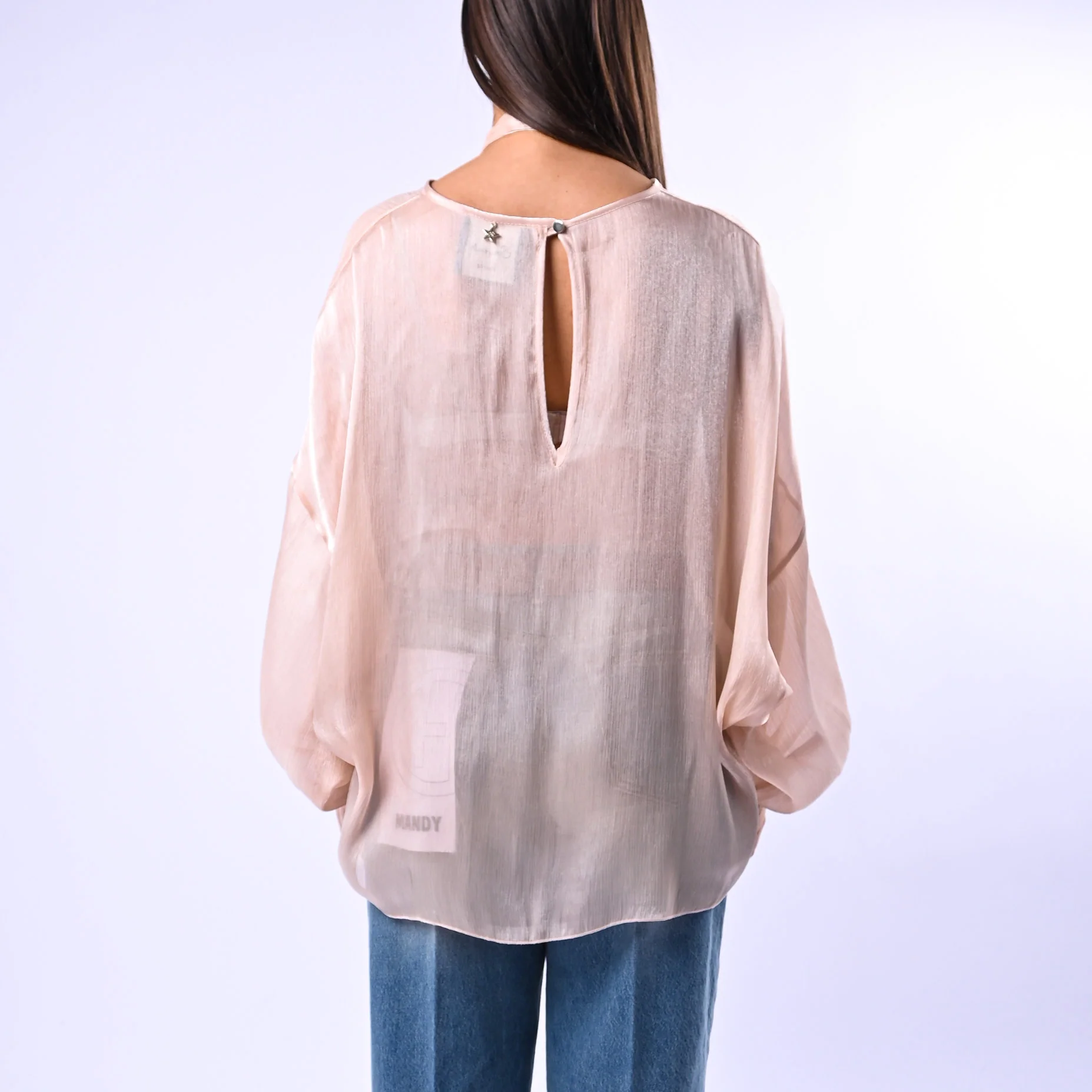SOUVENIR PRIVE' - CAMICIA OVER FLUIDA CON FUSCIACCA ART.T39R0126 - ORO - Image 4