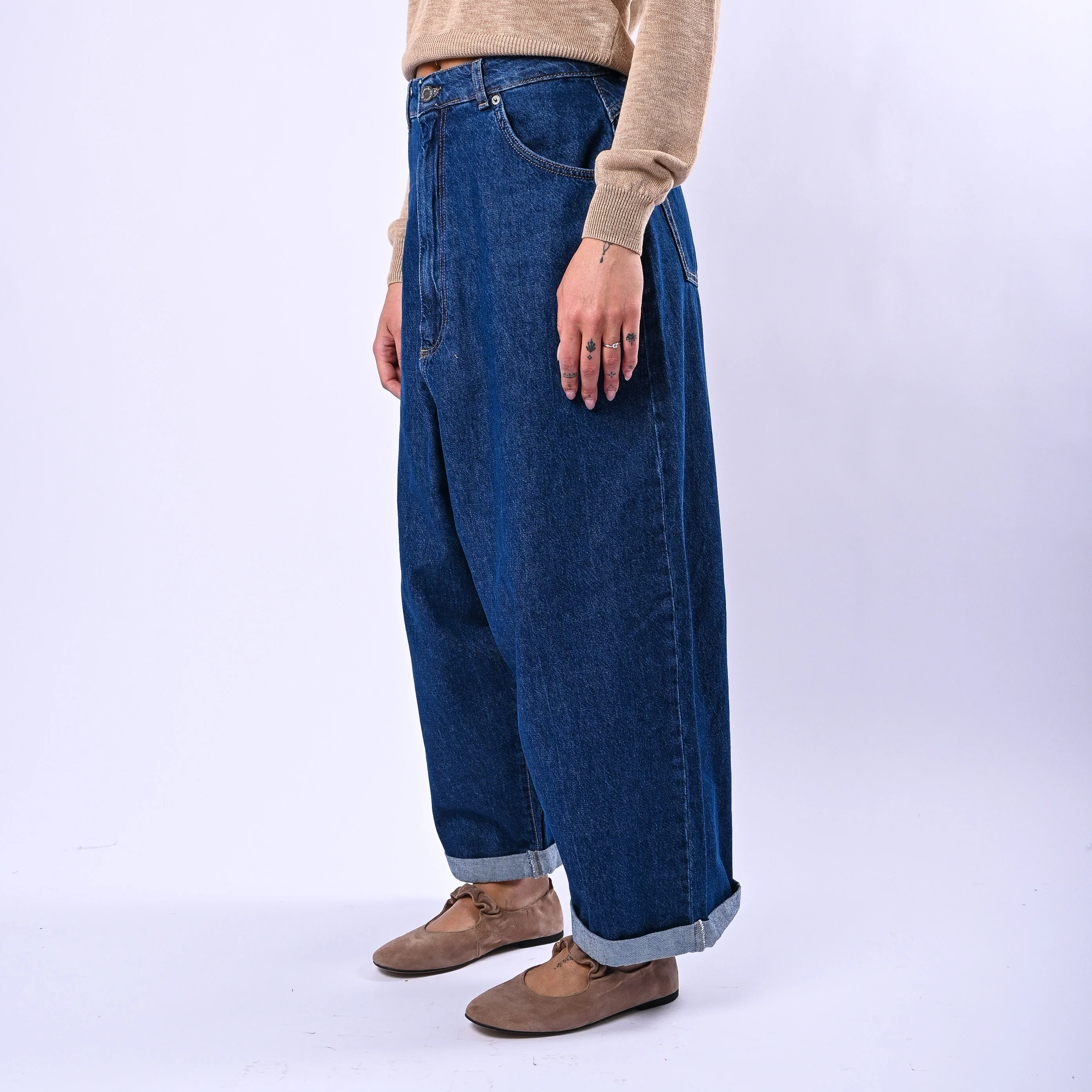 SOUVENIR PRIVE' - JEANS OVER FLUIDO ART.C39S0042 - LAVAGGIO MEDIO - Image 3