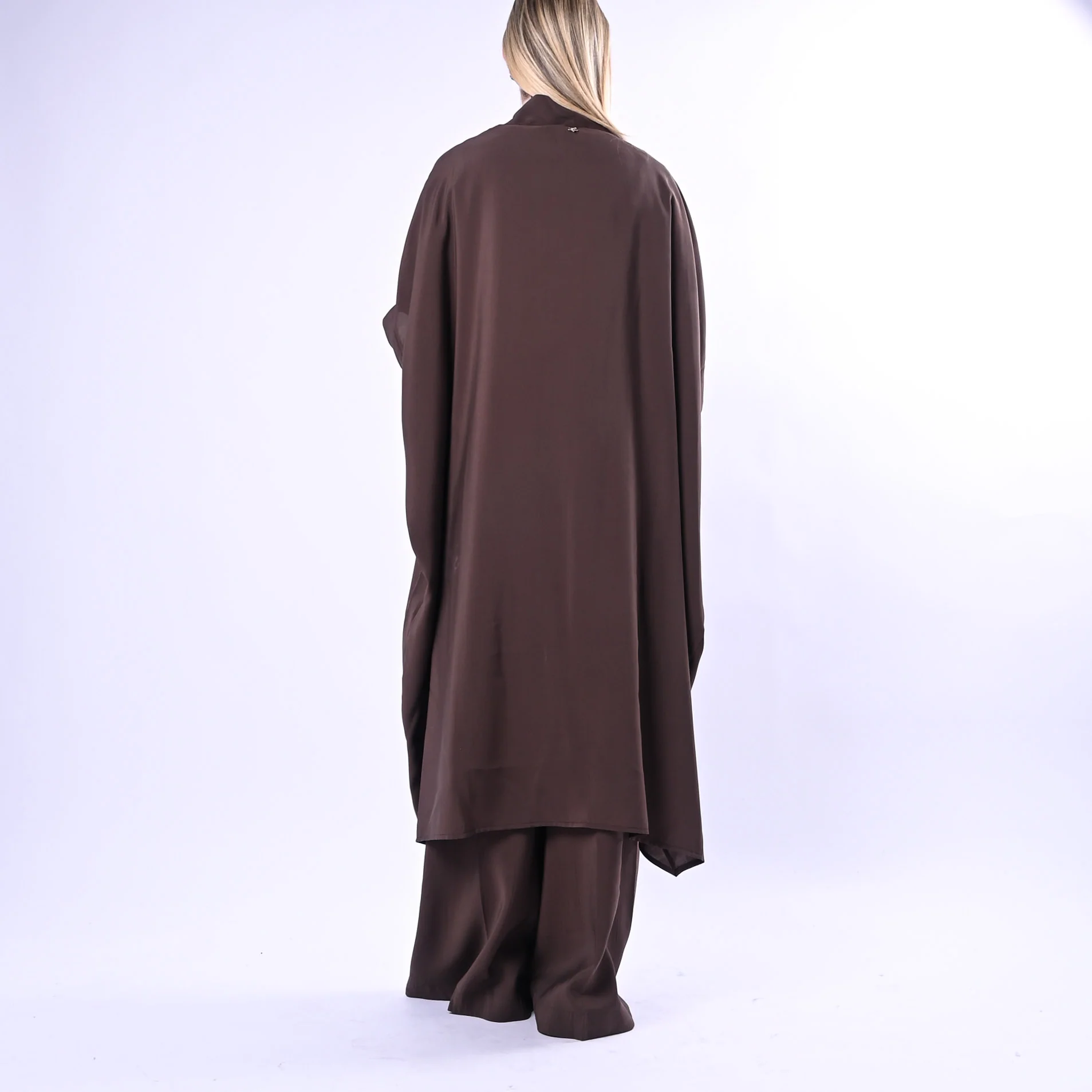 SOUVENIR PRIVE' - KIMONO LUNGO IN MODAL ART.W39S0243/C - CIOCCOLATO - Image 5