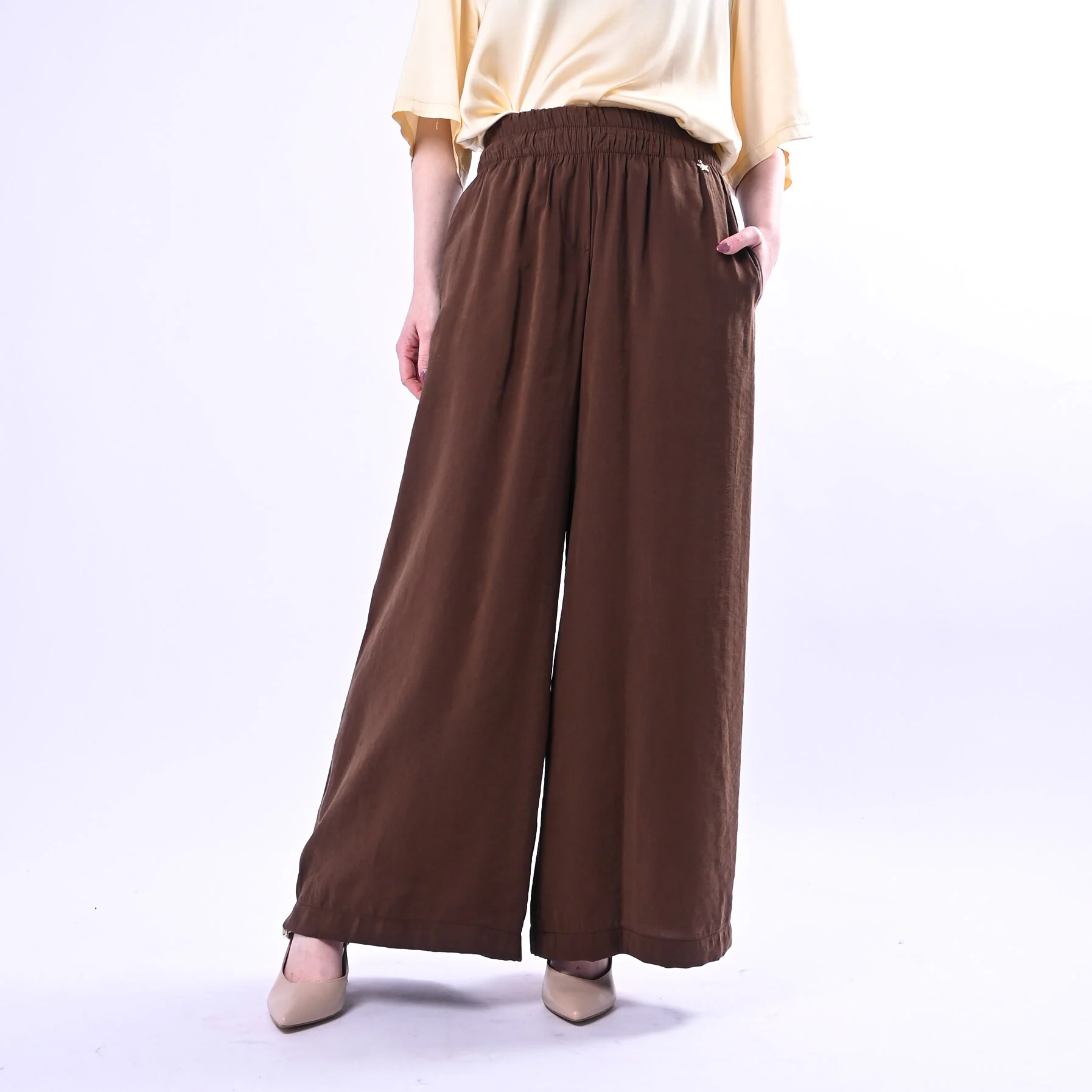 SOUVENIR PRIVE' - PANTALONE FLUIDO IN MODAL ART.M39F0188/T - TABACCO