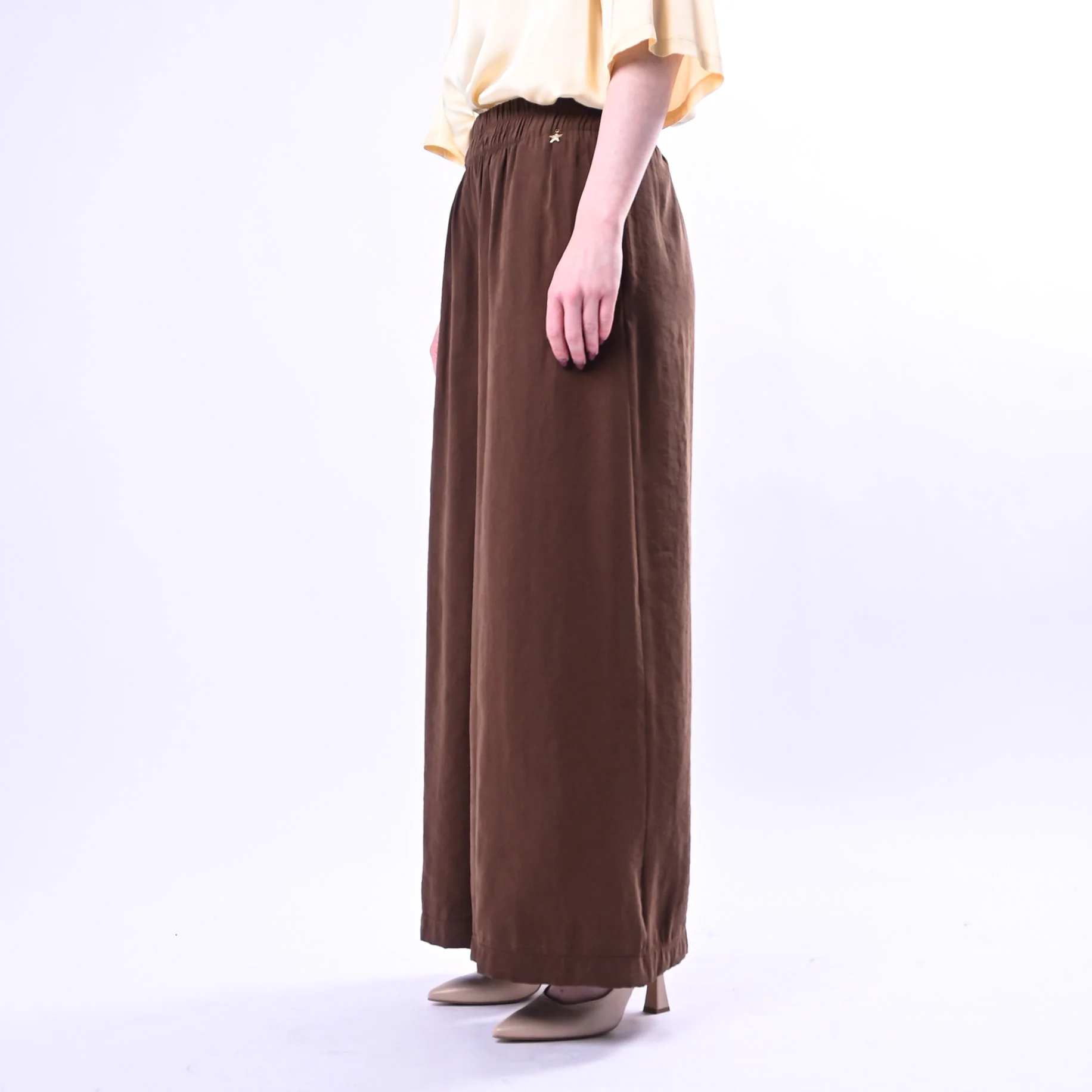 SOUVENIR PRIVE' - PANTALONE FLUIDO IN MODAL ART.M39F0188/T - TABACCO - Image 3