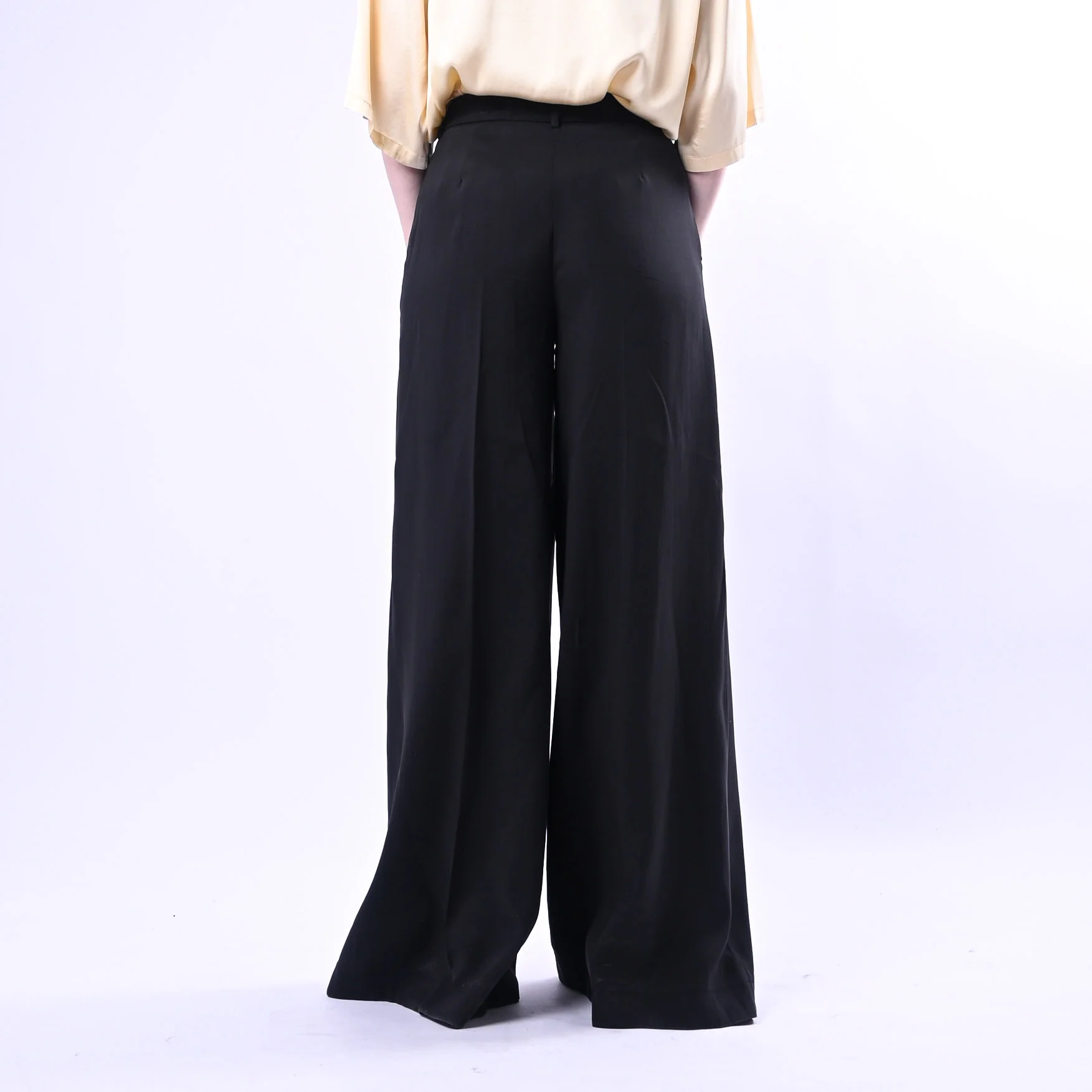 SOUVENIR PRIVE' - PANTALONE PALAZZO IN MODAL ART.W39S0244/N - NERO - Image 4
