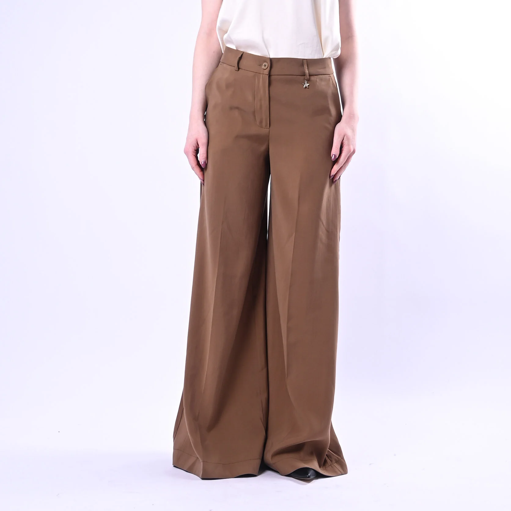 SOUVENIR PRIVE' - PANTALONE PALAZZO IN MODAL ART.W39S0244/S - SIGARO - Image 2