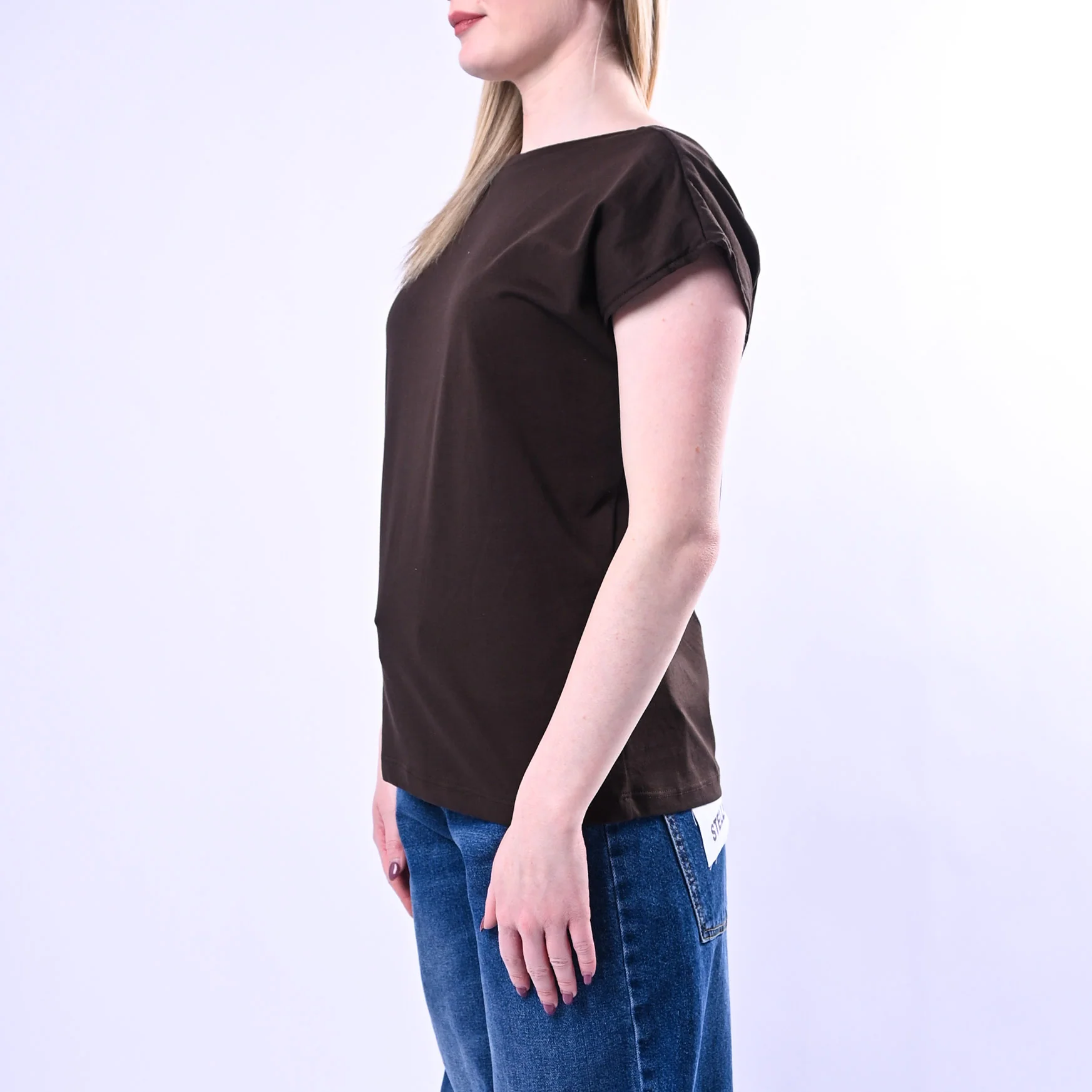 SOUVENIR - T-SHIRT SCOLLO V DIETRO ART.M39F1295/M - MORO - Image 3