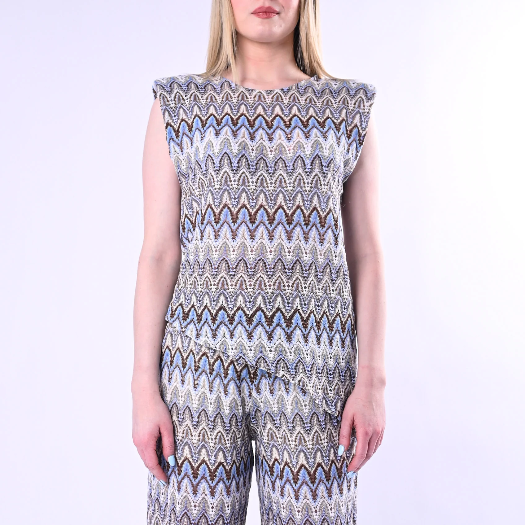 TENSIONE IN - BLUSA MISSONI ASIMMETRICA CON FILO LUREX ART. S26ME30/F - FANTASIA - Image 3