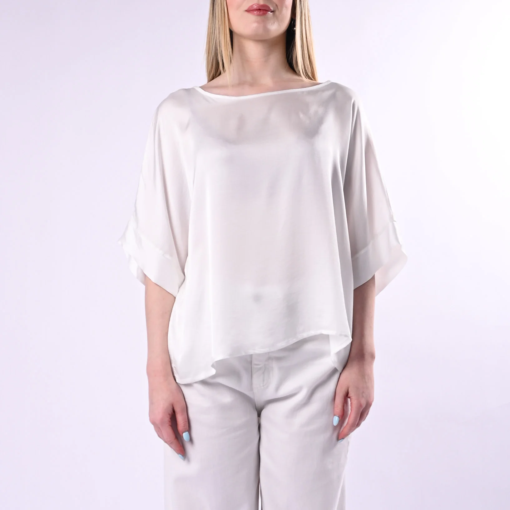 TENSIONE IN - BLUSA OVER RETRO ABBOTTONATO ART. G434B05Q/L - LATTE - Image 2