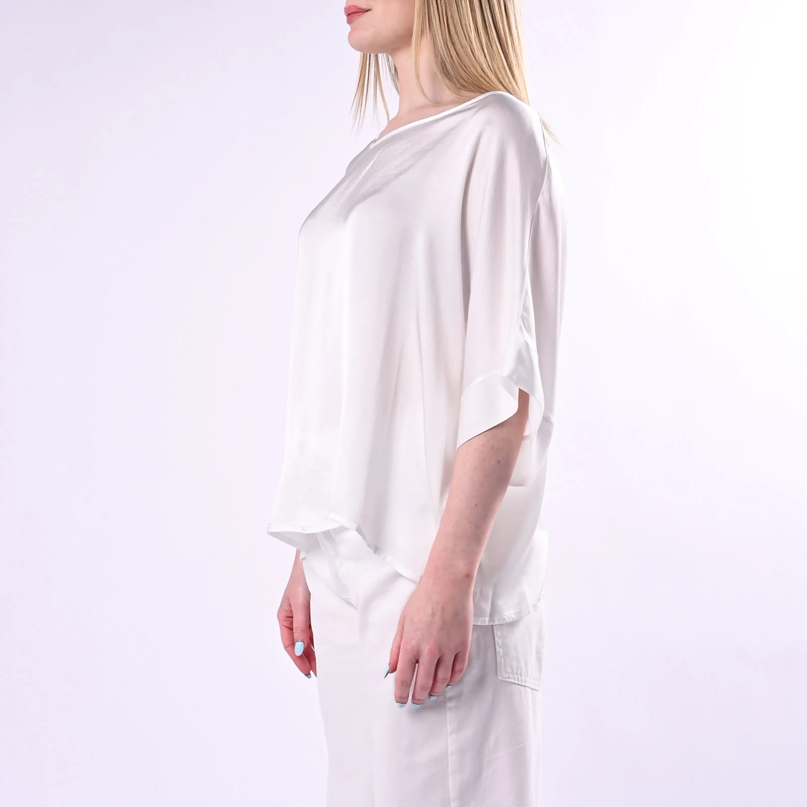 TENSIONE IN - BLUSA OVER RETRO ABBOTTONATO ART. G434B05Q/L - LATTE - Image 3