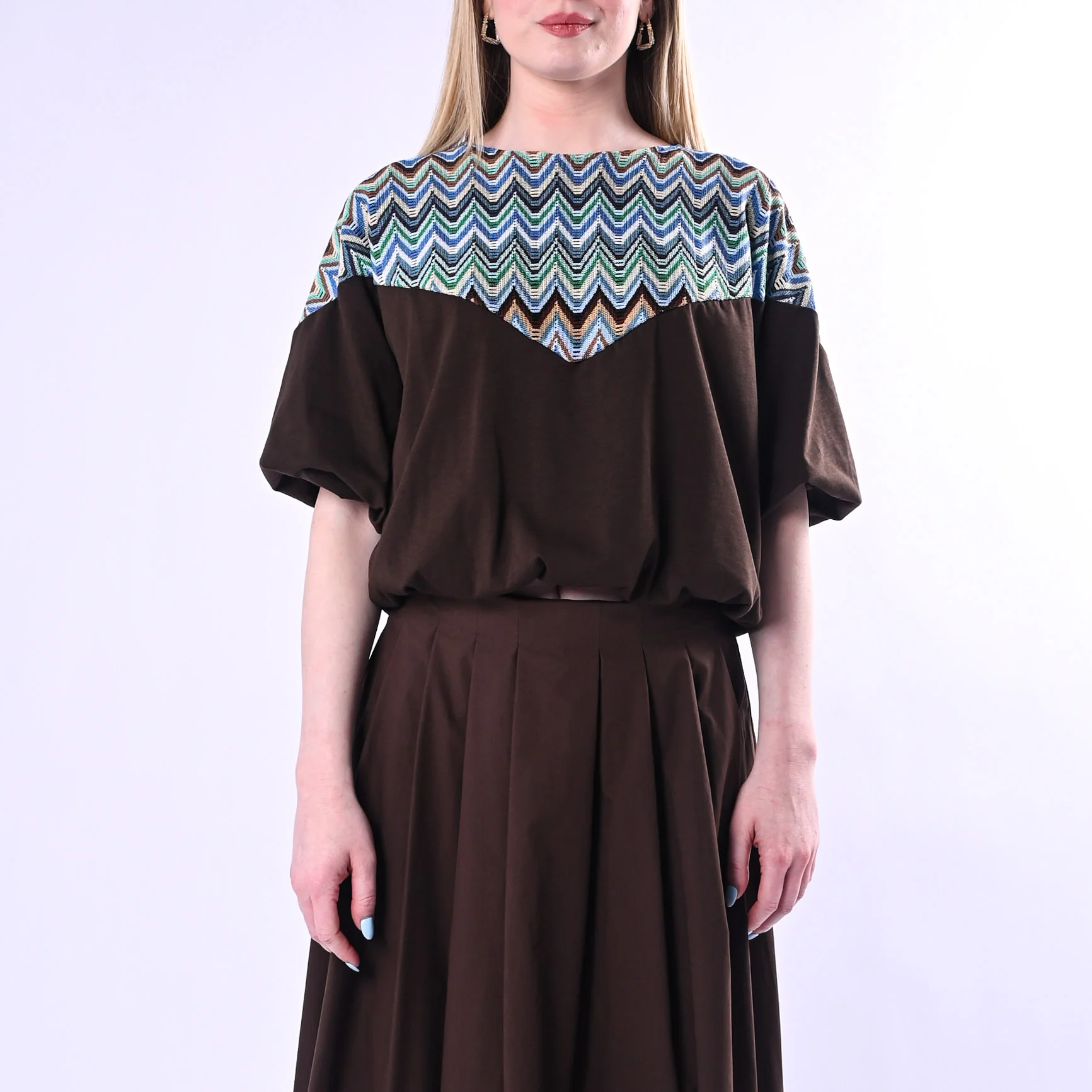 TENSIONE IN - BLUSA PALLONC CON ISERTO MISSONI ART.39197/F - FANTASIA - Image 2