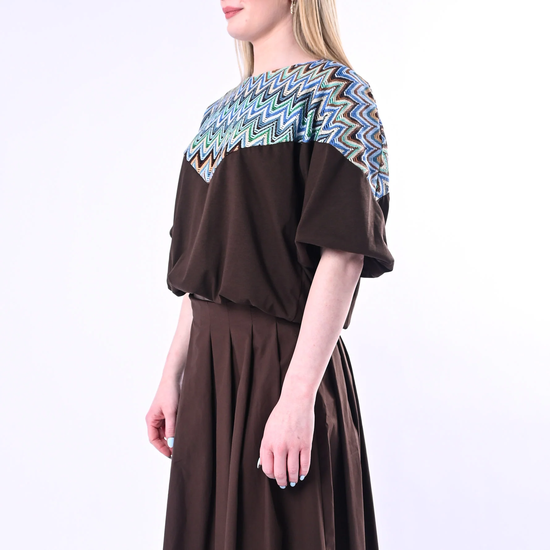 TENSIONE IN - BLUSA PALLONC CON ISERTO MISSONI ART.39197/F - FANTASIA - Image 3