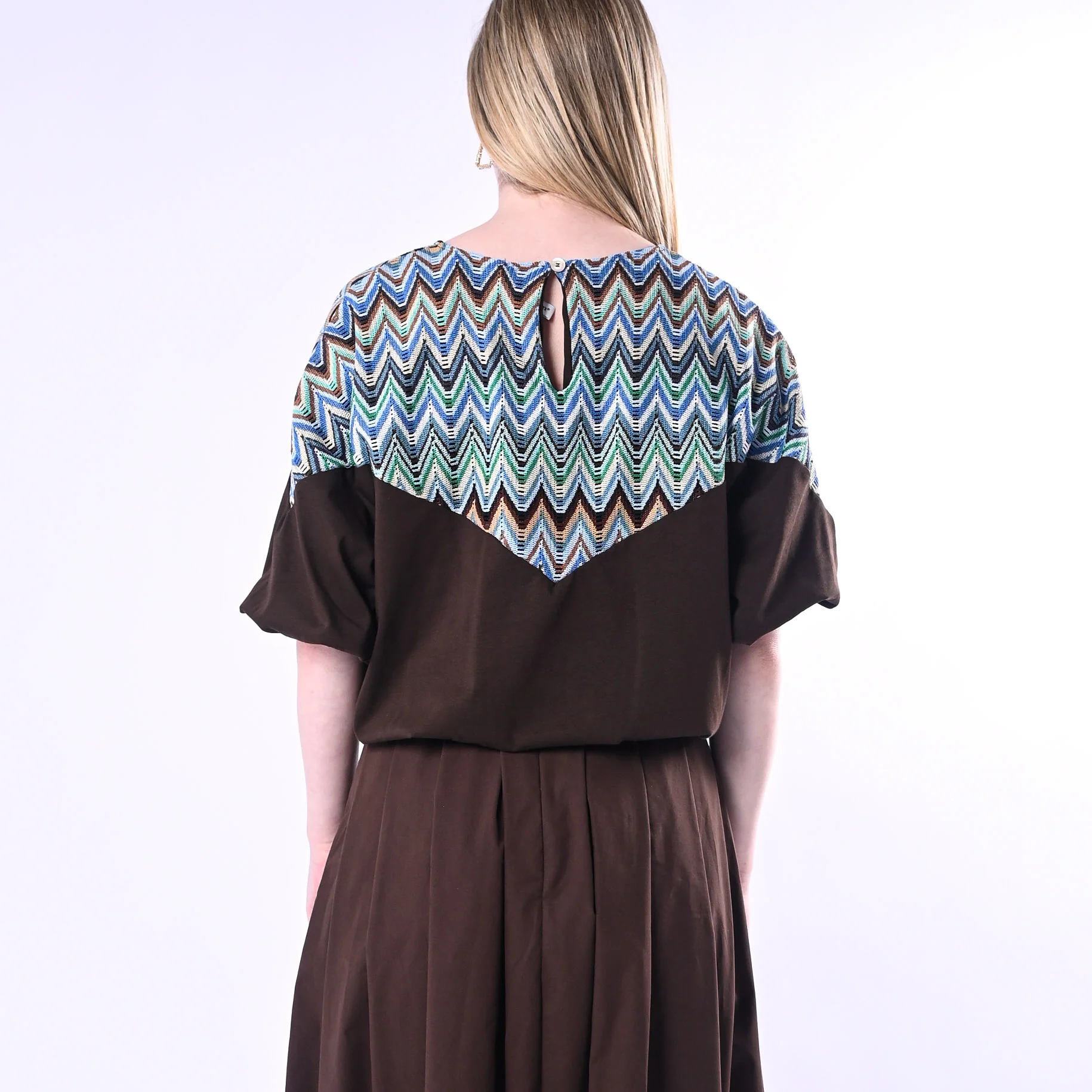 TENSIONE IN - BLUSA PALLONC CON ISERTO MISSONI ART.39197/F - FANTASIA - Image 4