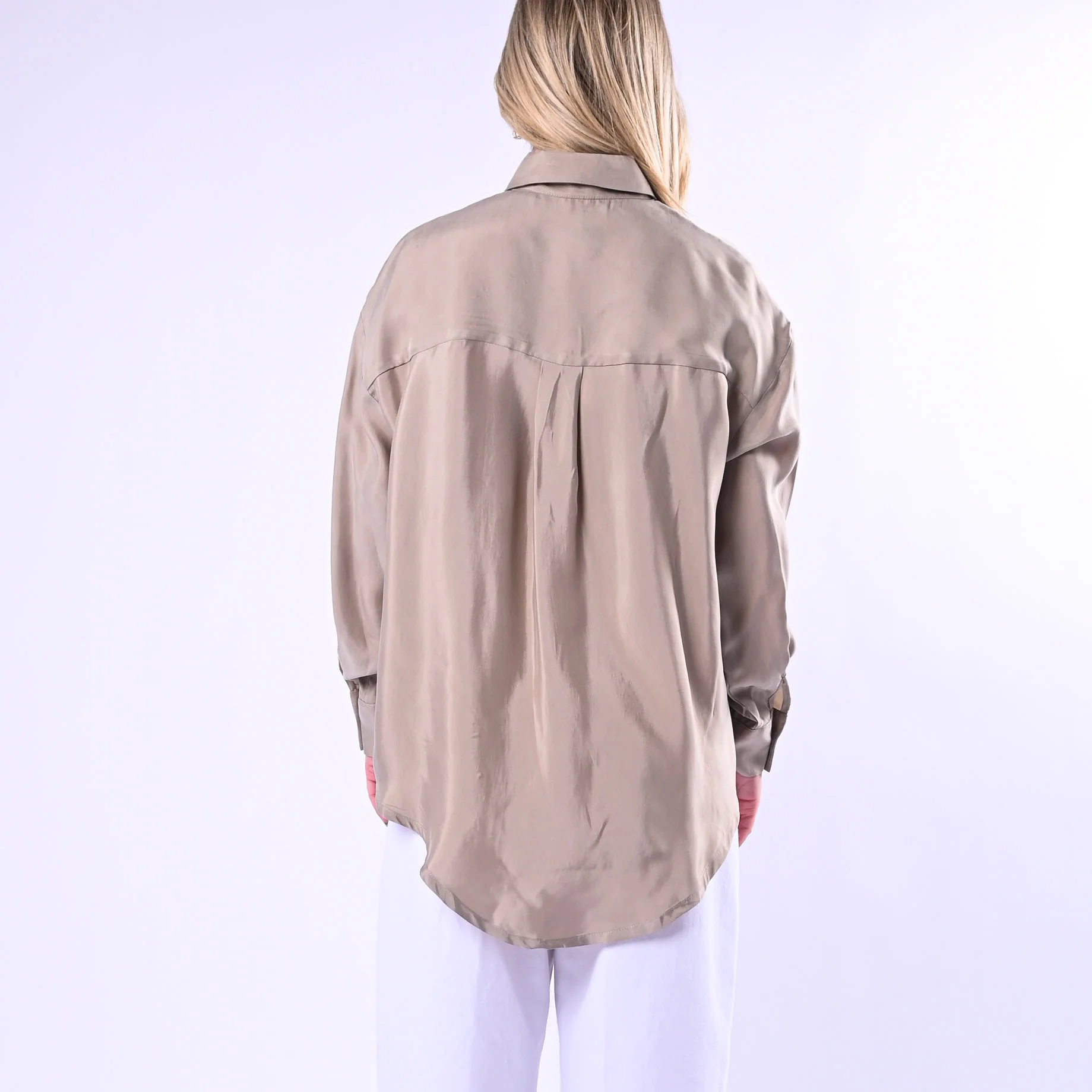 TENSIONE IN - CAMICIA FLUIDA IN CUPRO ART.26C4727/B - BEIGE - Image 4