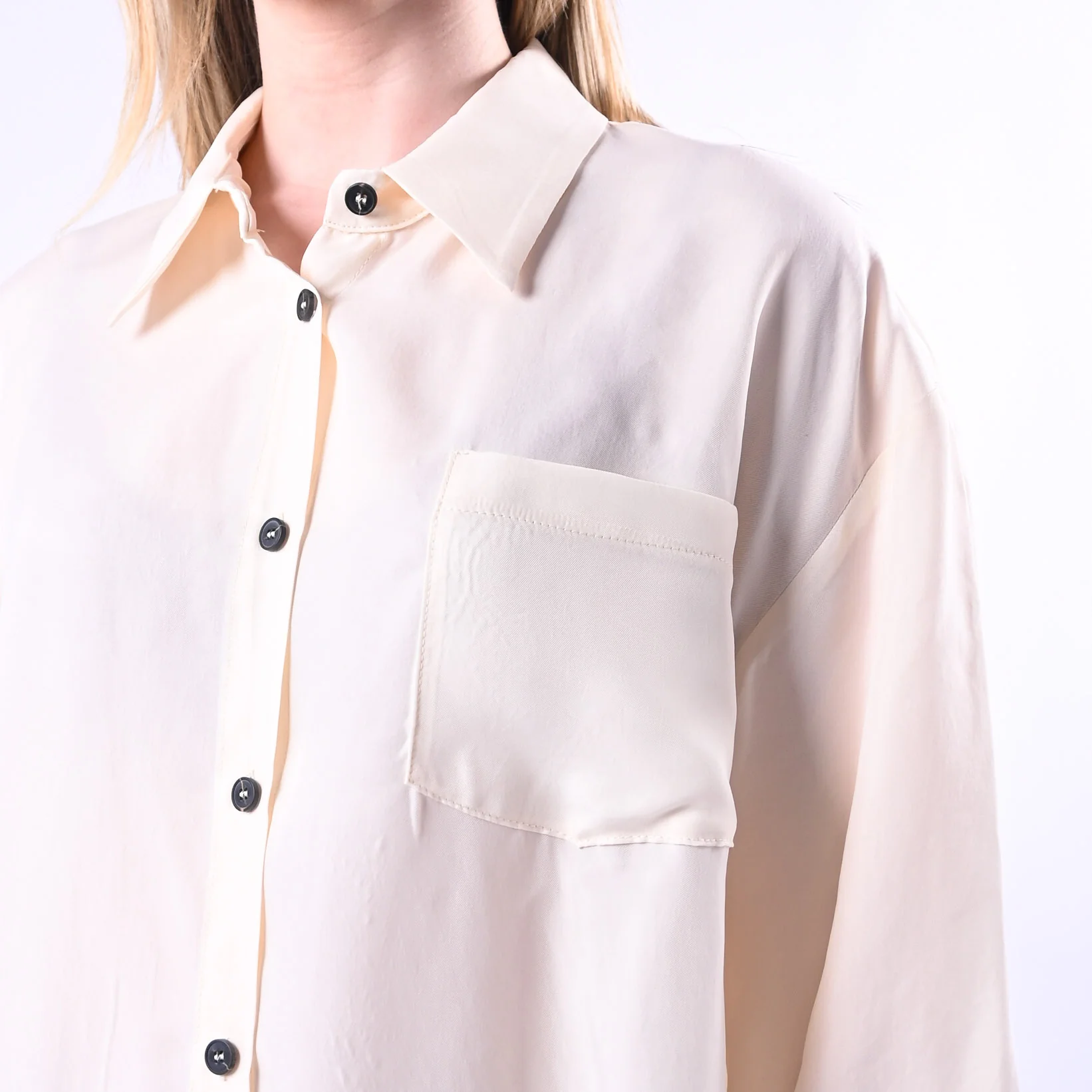 TENSIONE IN - CAMICIA FLUIDA IN CUPRO ART.26C4727/BU - BURRO - Image 5