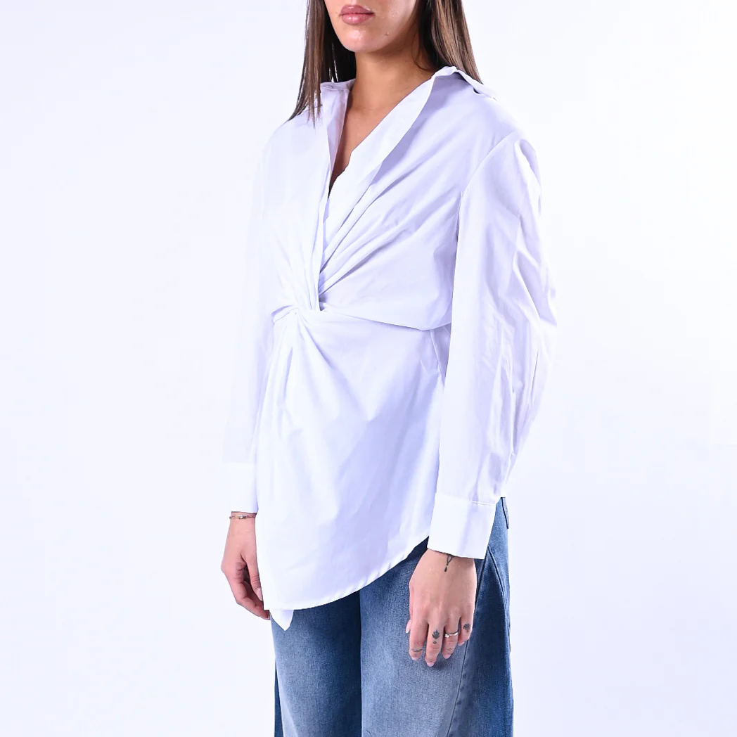 TENSIONE IN - CAMICIA INCROCIATA CON NODO ART.260046 - BIANCO - Image 3
