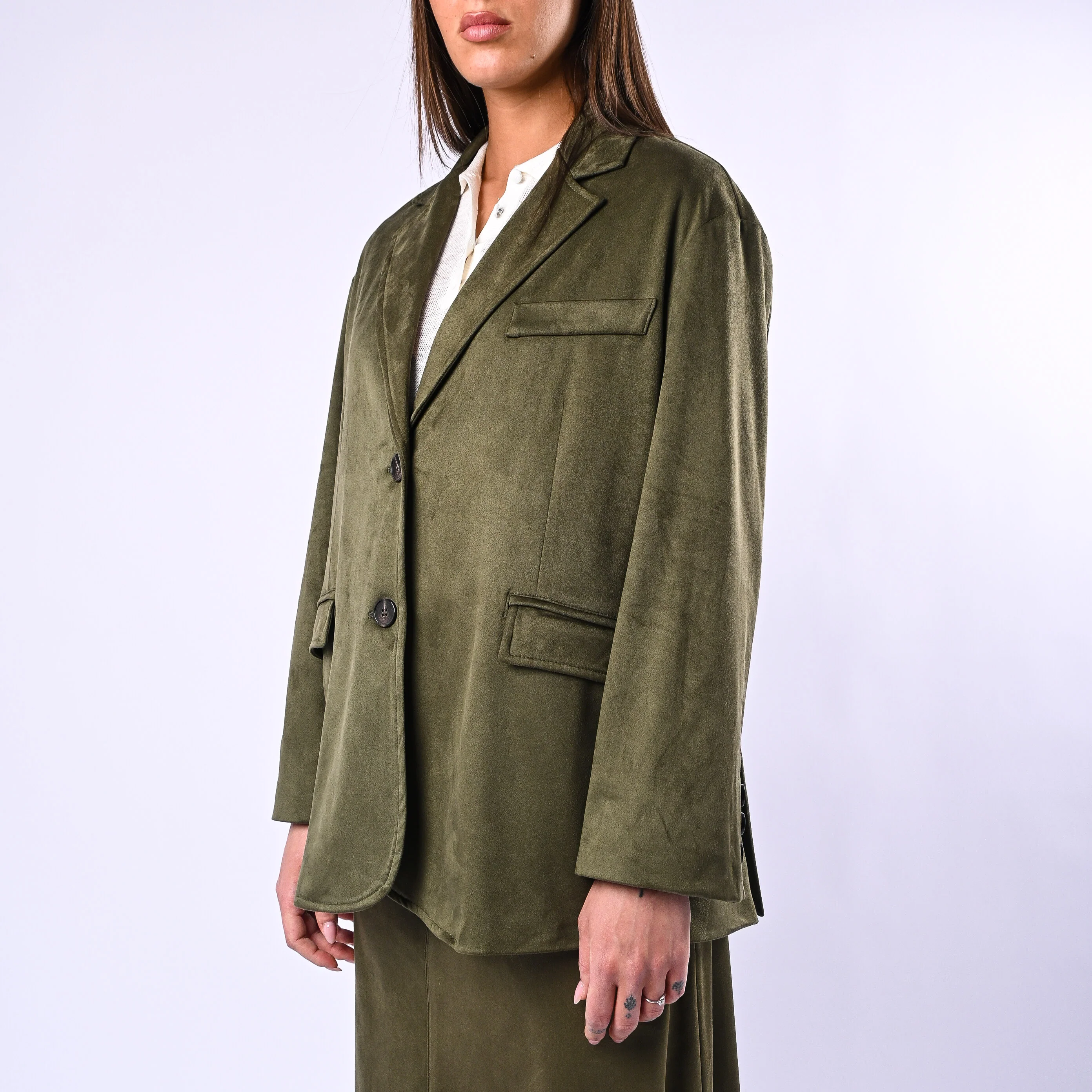 TENSIONE IN - GIACCA OVER ECODAINETTO ART.26B3680 - MILITARE - Image 4