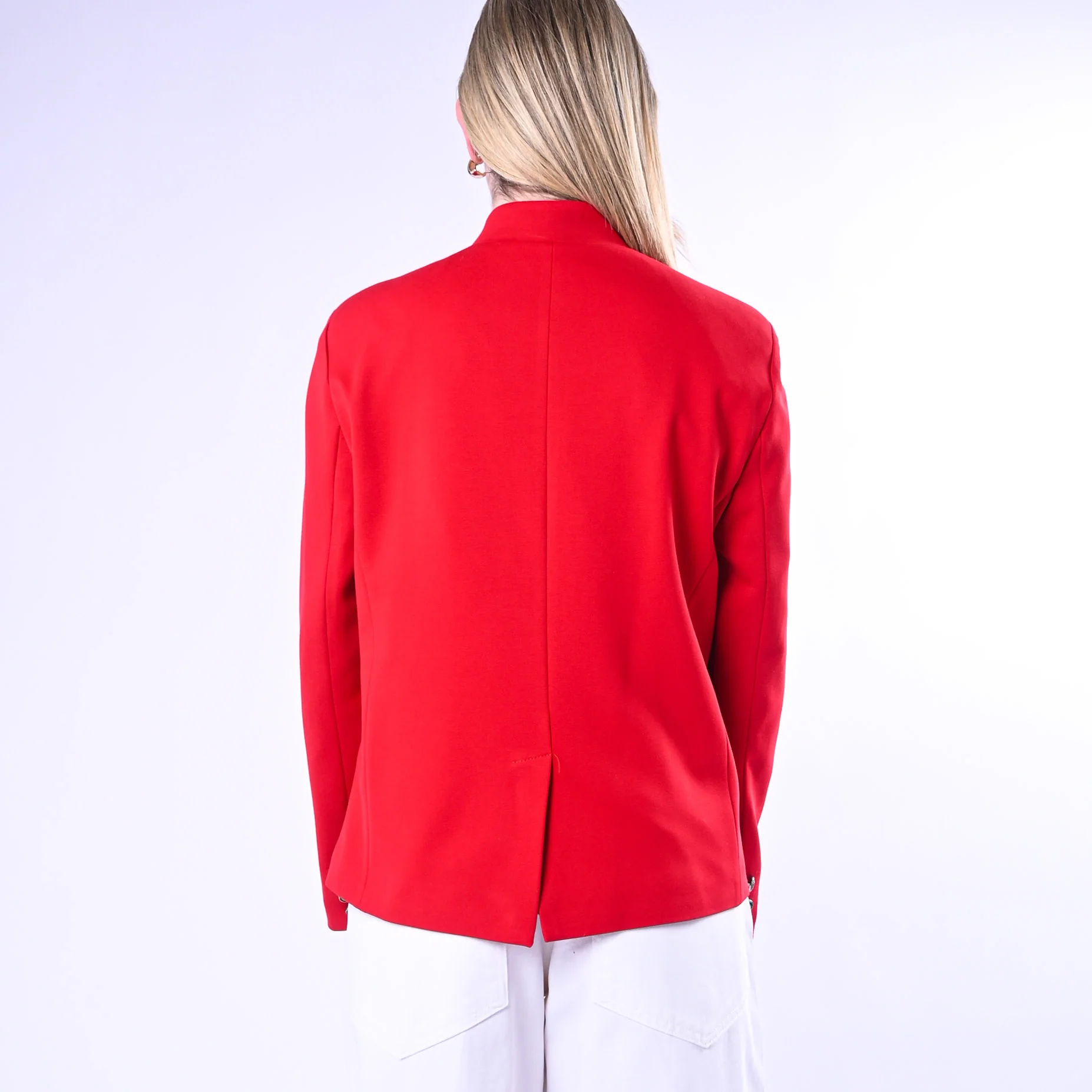 TENSIONE IN - GIACCA PUNTO MILANOP BOTTONI SPOSTATI ART.26B4442/R - ROSSO - Image 3