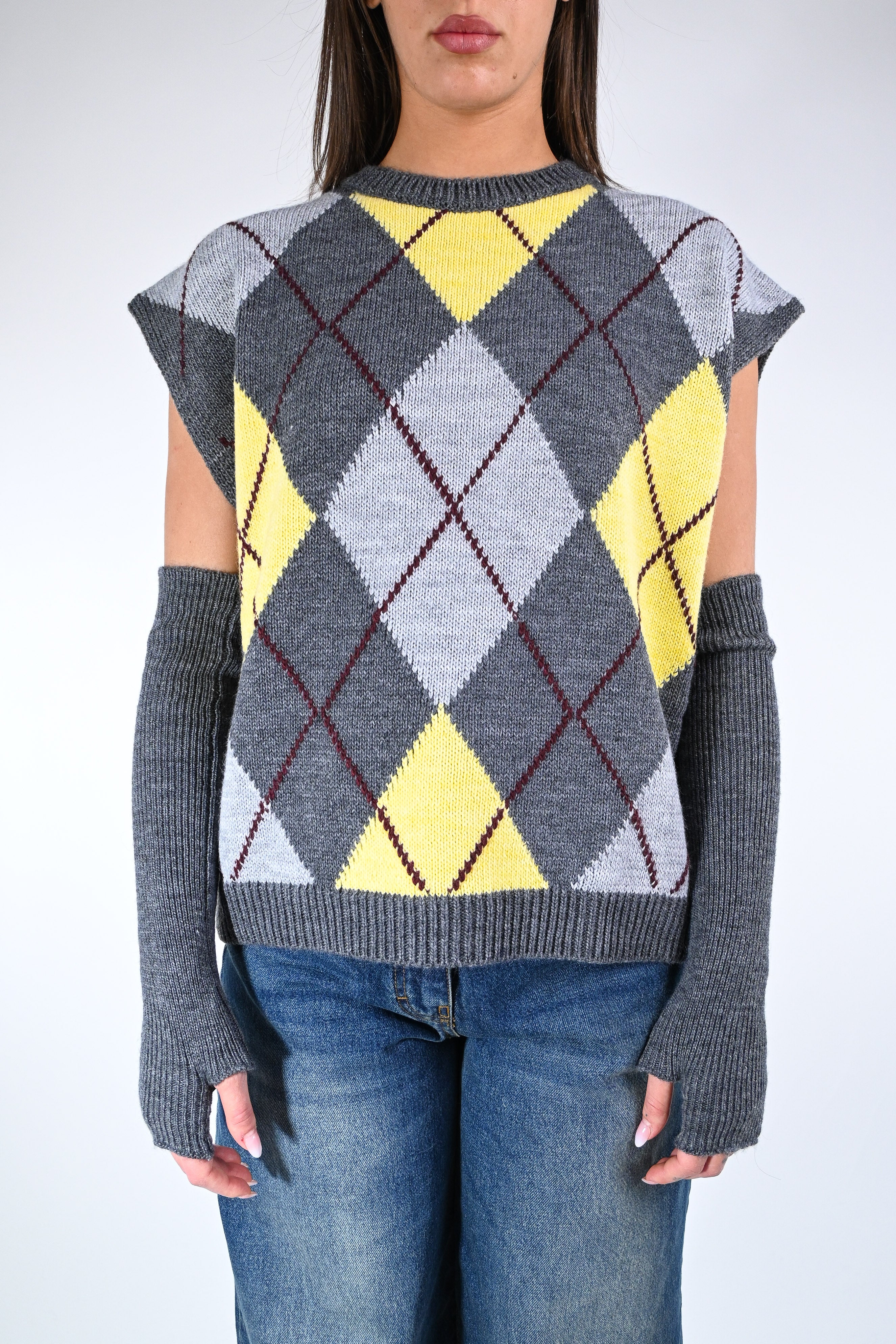 TENSIONE IN - GILET CON MANICOTTI ART.W5HMT34A400 - GRIGIO - Image 2