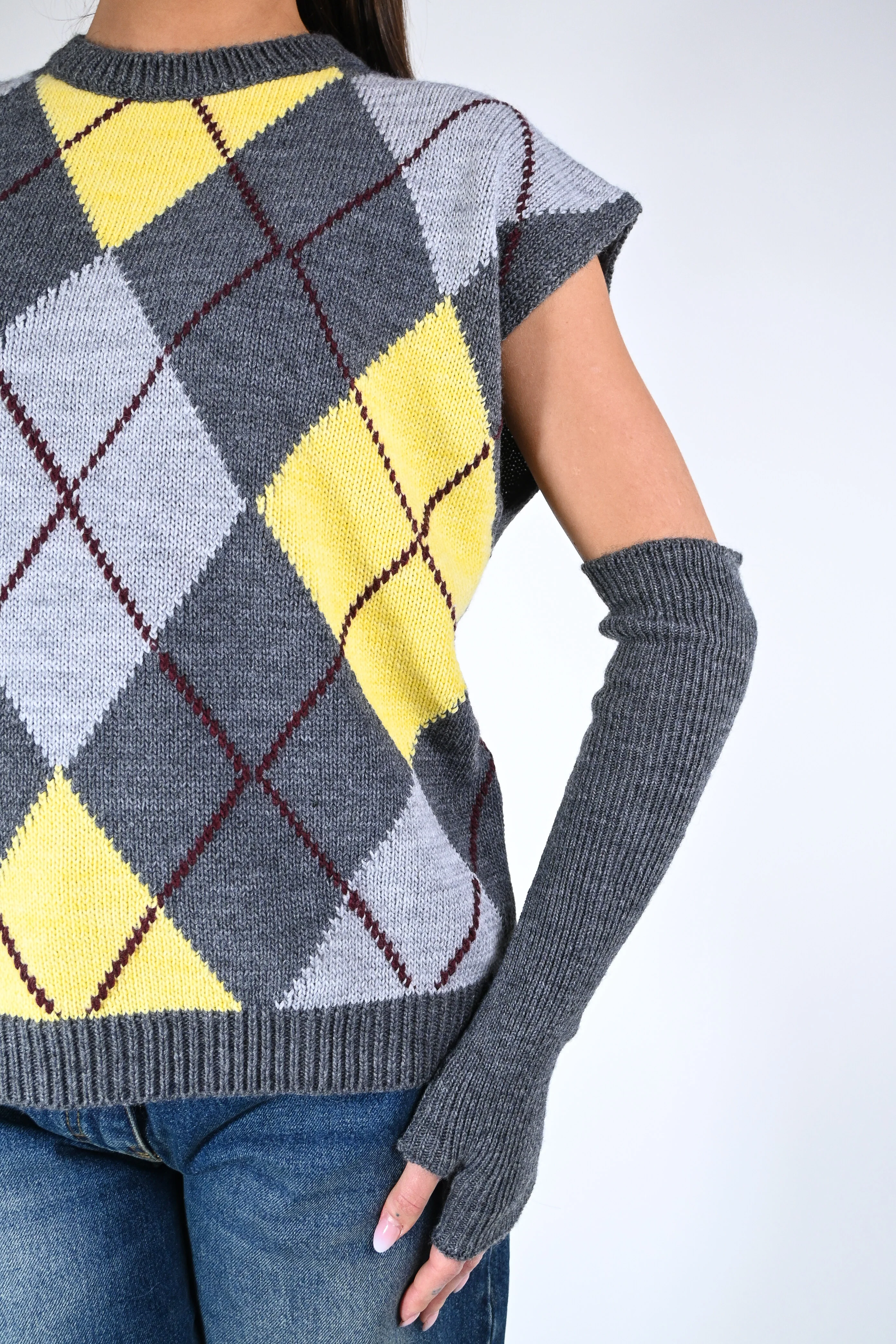 TENSIONE IN - GILET CON MANICOTTI ART.W5HMT34A400 - GRIGIO - Image 5