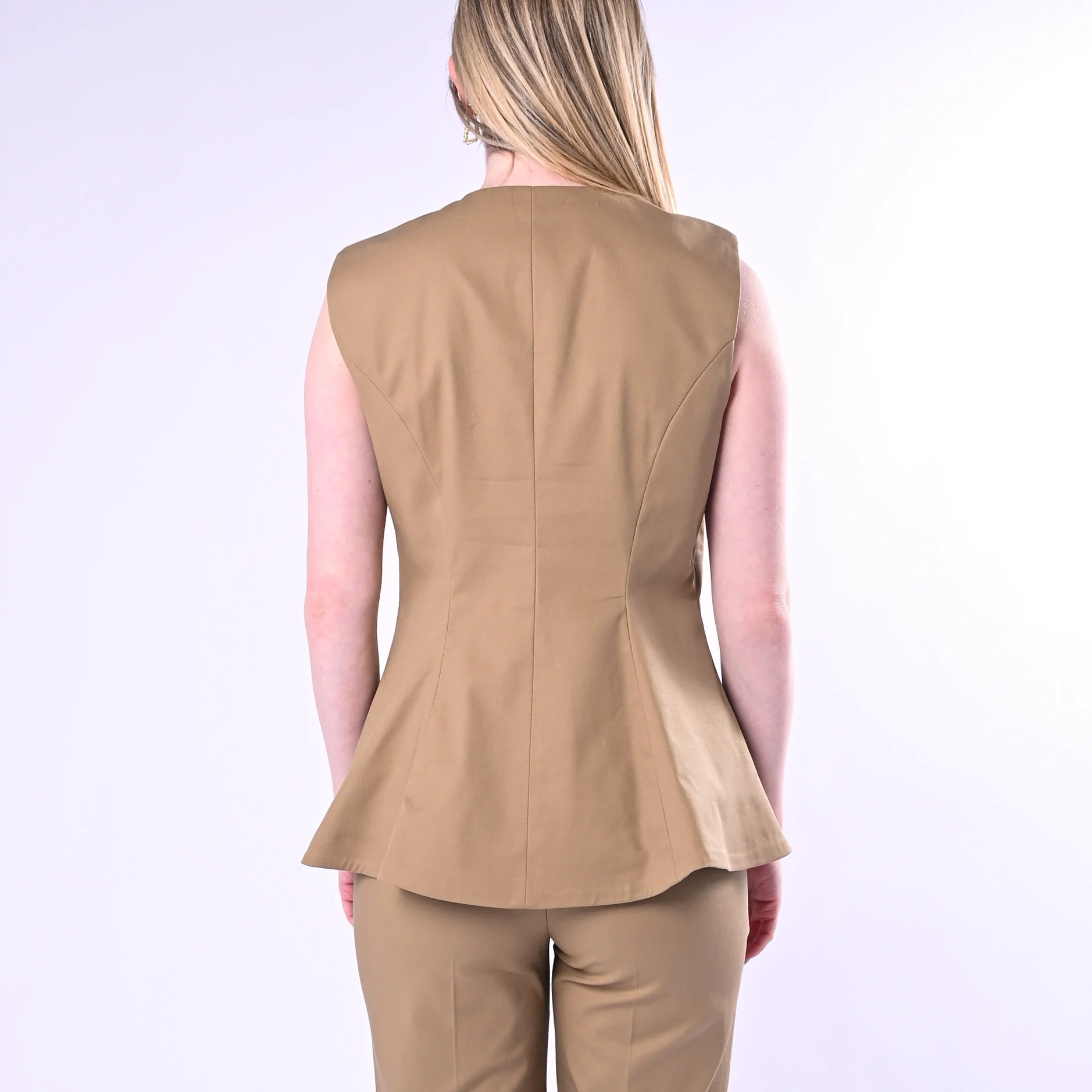 TENSIONE IN - GILET LUNGO SVASATO ART. S26P4941/C - CAMMELLO - Image 5